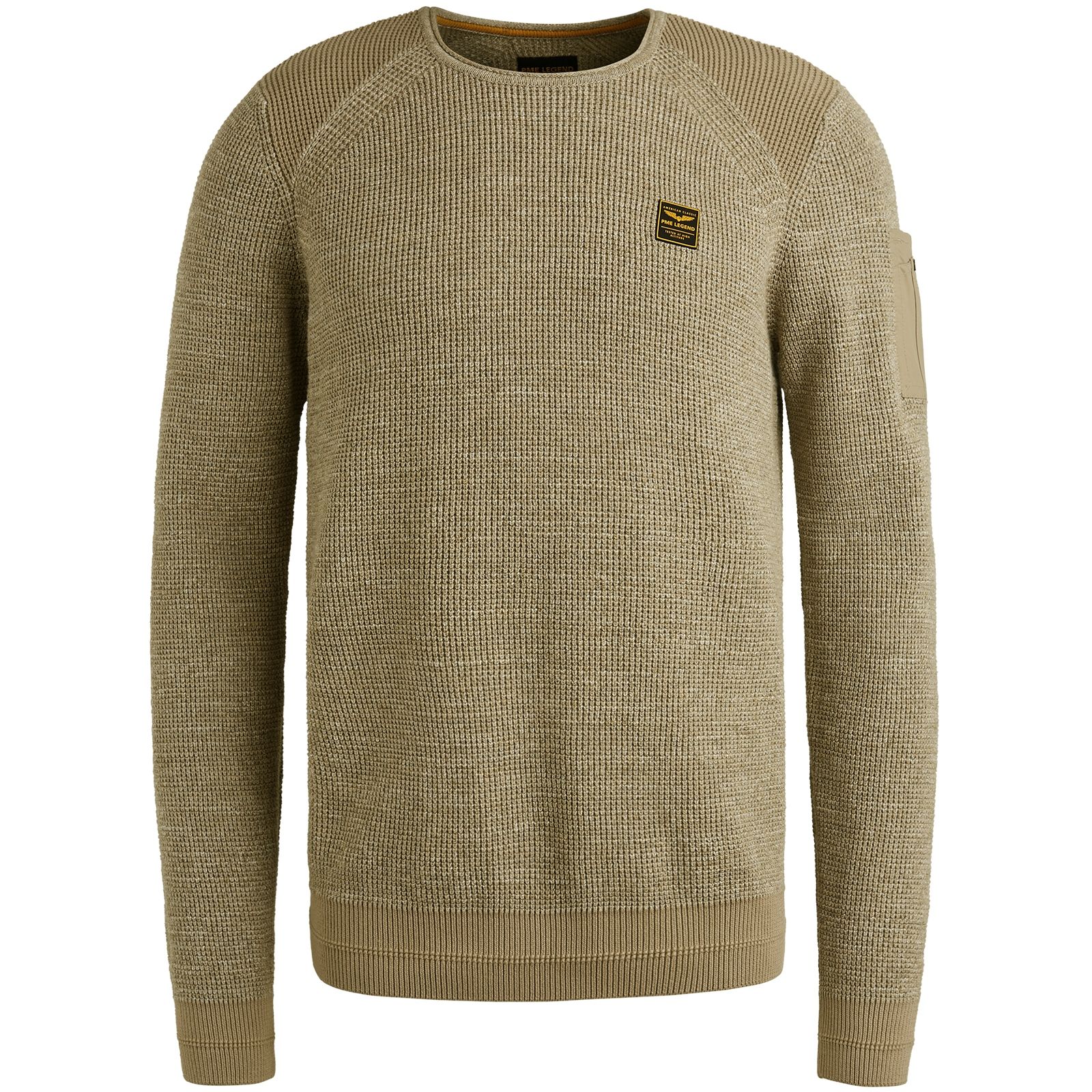 Pme Legend R-neck cotton rib melee knit Seneca Rock 00112251-8011