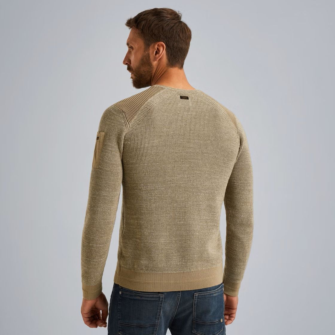 Pme Legend R-neck cotton rib melee knit Seneca Rock 2900154560024