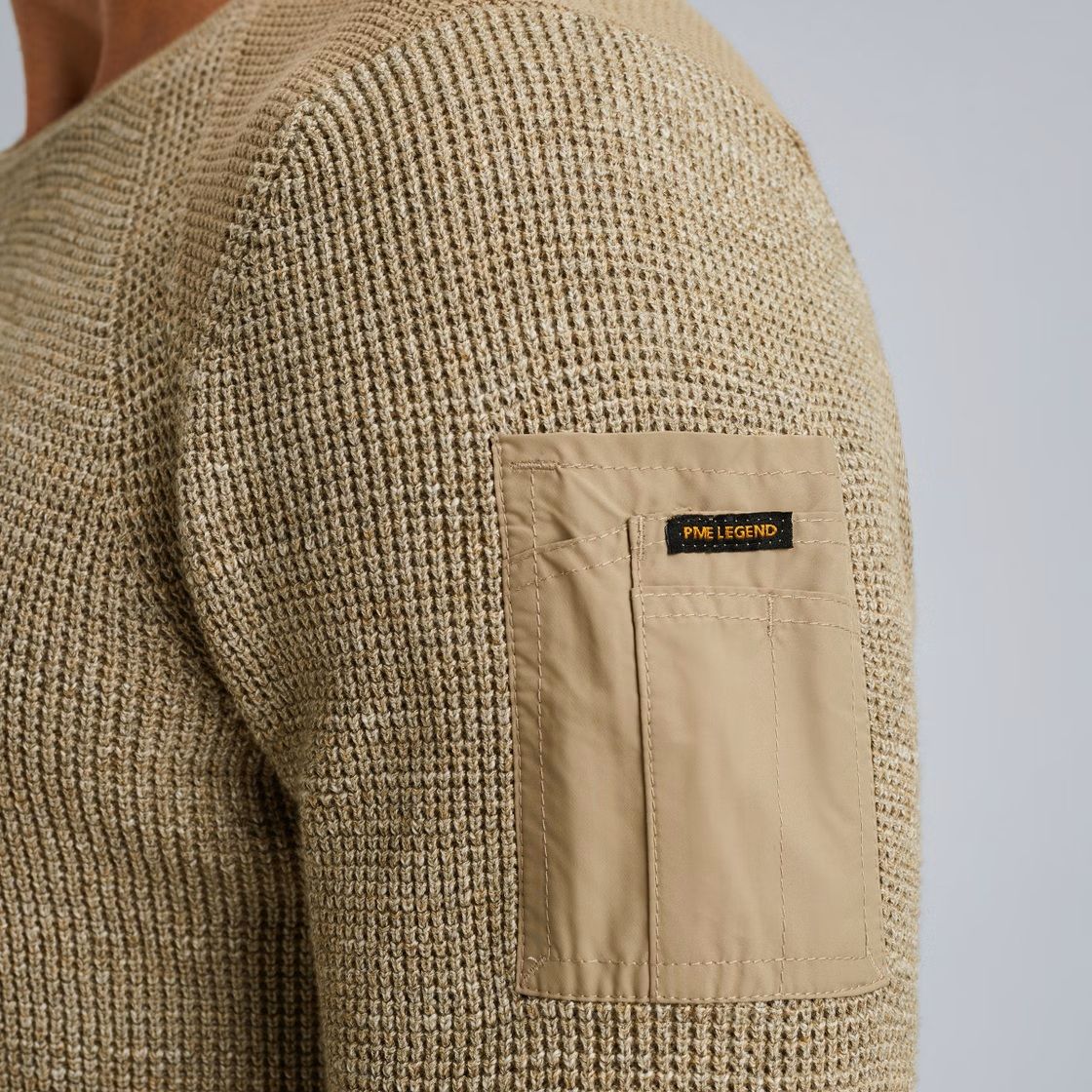 Pme Legend R-neck cotton rib melee knit Seneca Rock 2900154560024