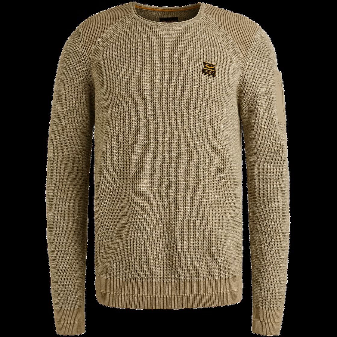 Pme Legend R-neck cotton rib melee knit Seneca Rock 2900154560024