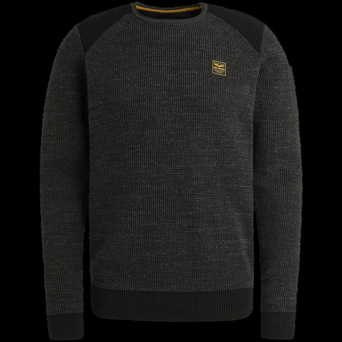 Pme Legend R-neck cotton rib melee knit Black 2900154561052