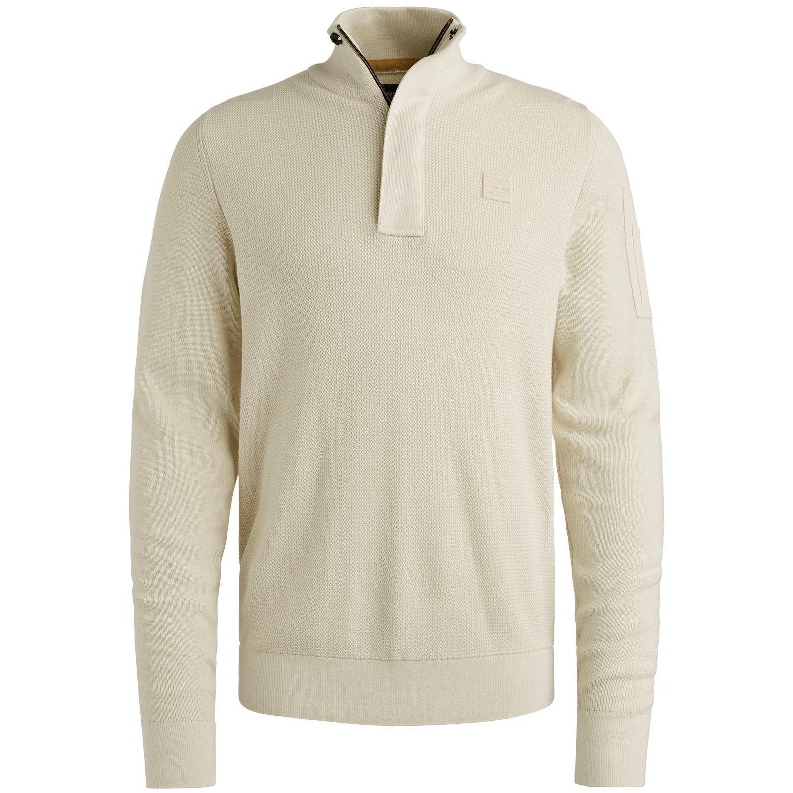 Pme Legend Half zip collar cotton knit Bone White 00112252-7013