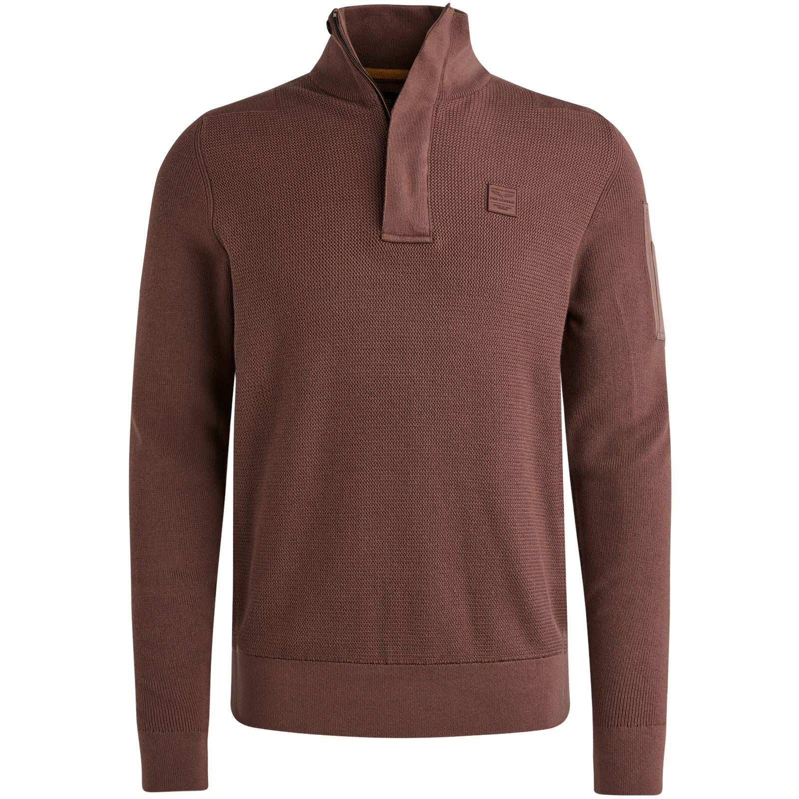 Pme Legend Half zip collar cotton knit Marron 2900154563056