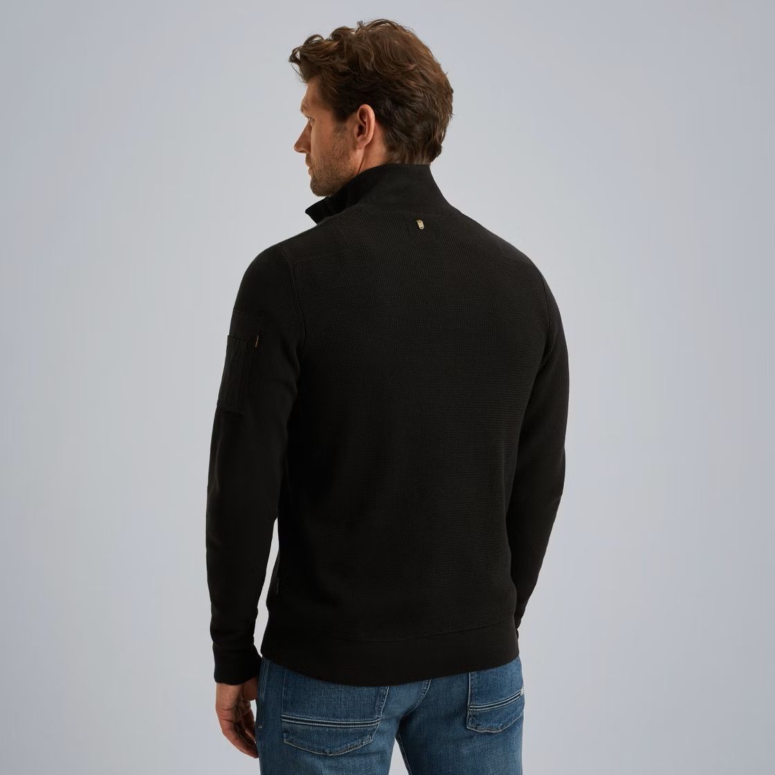 Pme Legend Half zip collar cotton knit Black 2900154564015