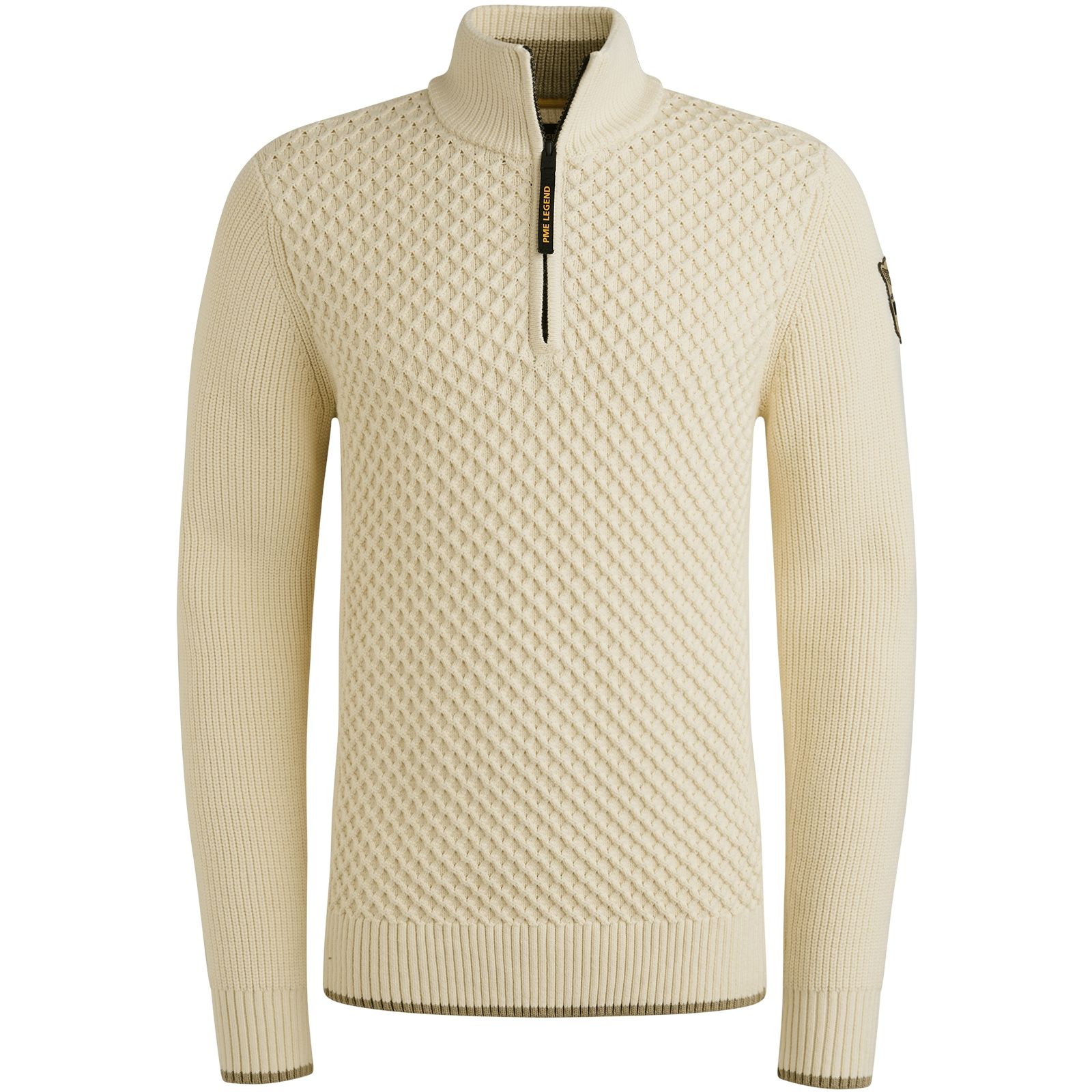 Pme Legend Half zip collar cotton mix yarn Bone White 00112253-7013
