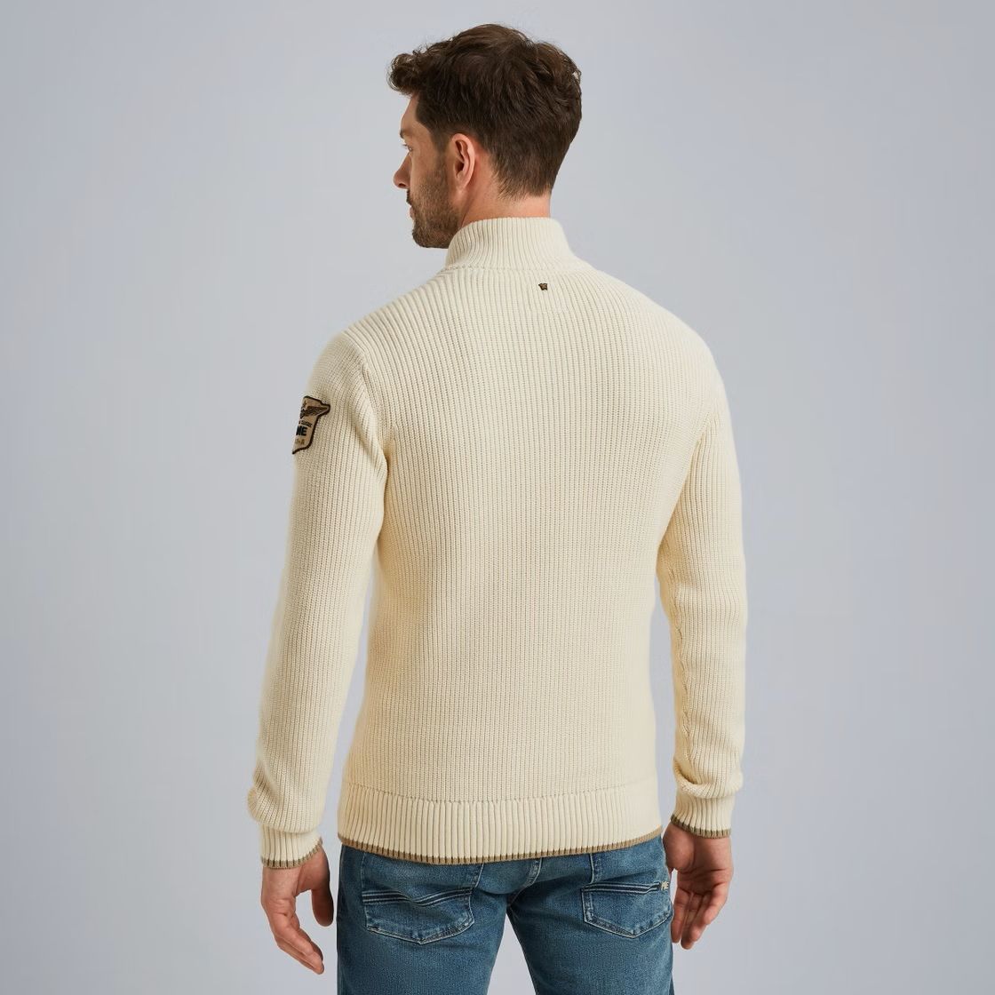 Pme Legend Half zip collar cotton mix yarn Bone White 2900154565029