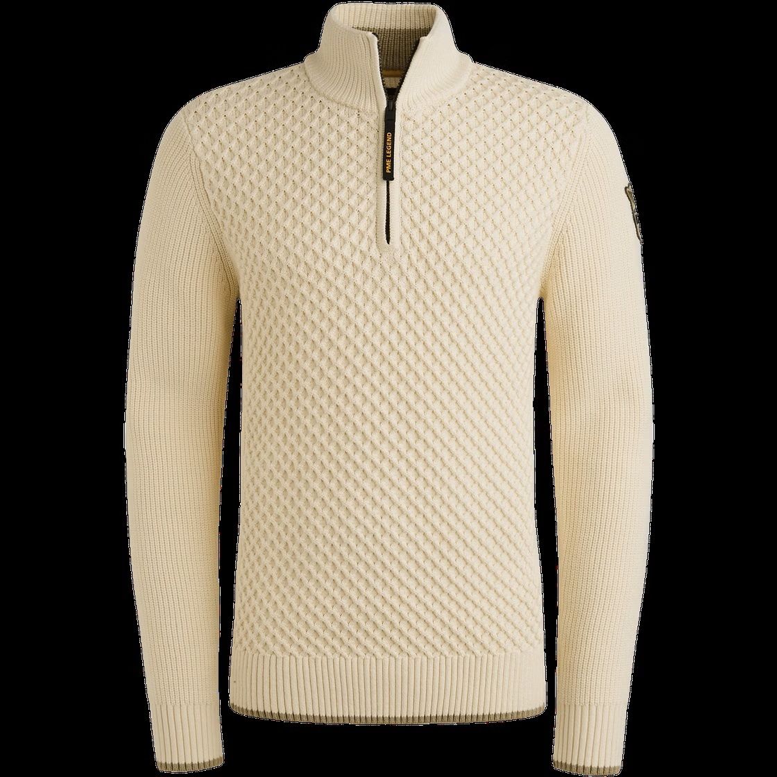 Pme Legend Half zip collar cotton mix yarn Bone White 2900154565029