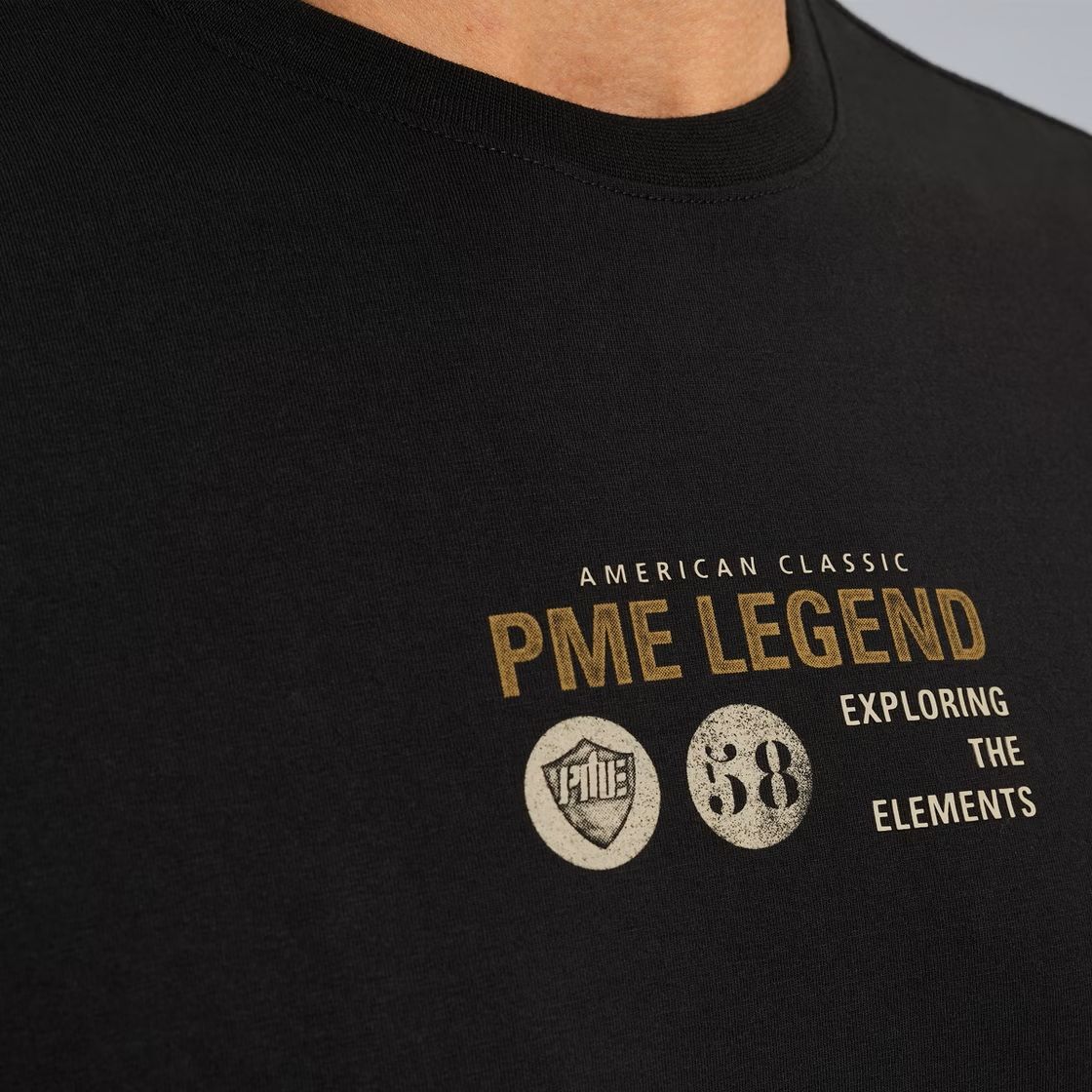 Pme Legend Short sleeve r-neck cotton elastan Black 2900154569058