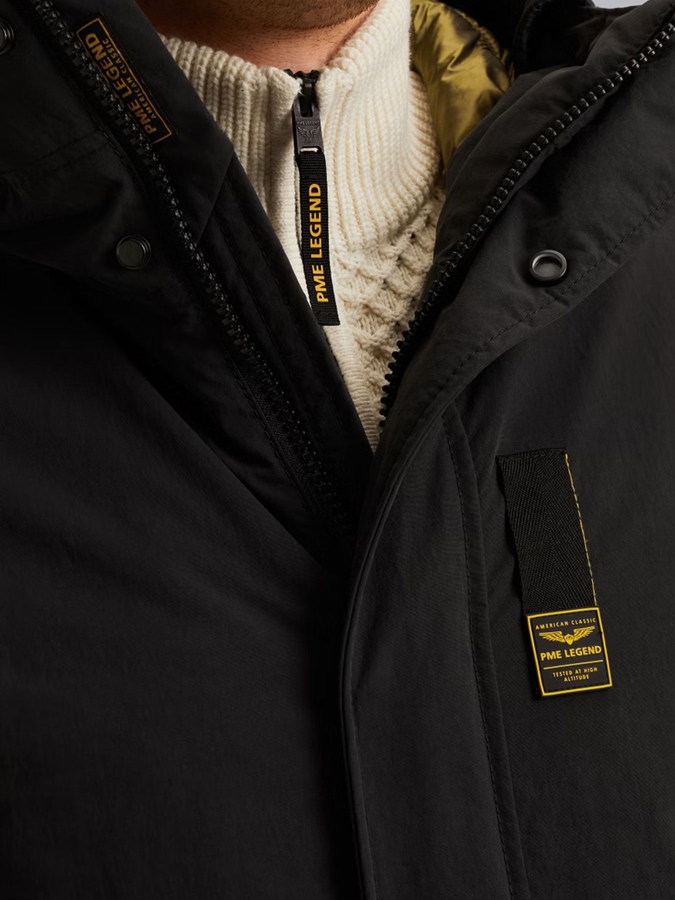 Pme Legend Long jacket ICE PILOT Coated Crunc Jet Black 2900154578050