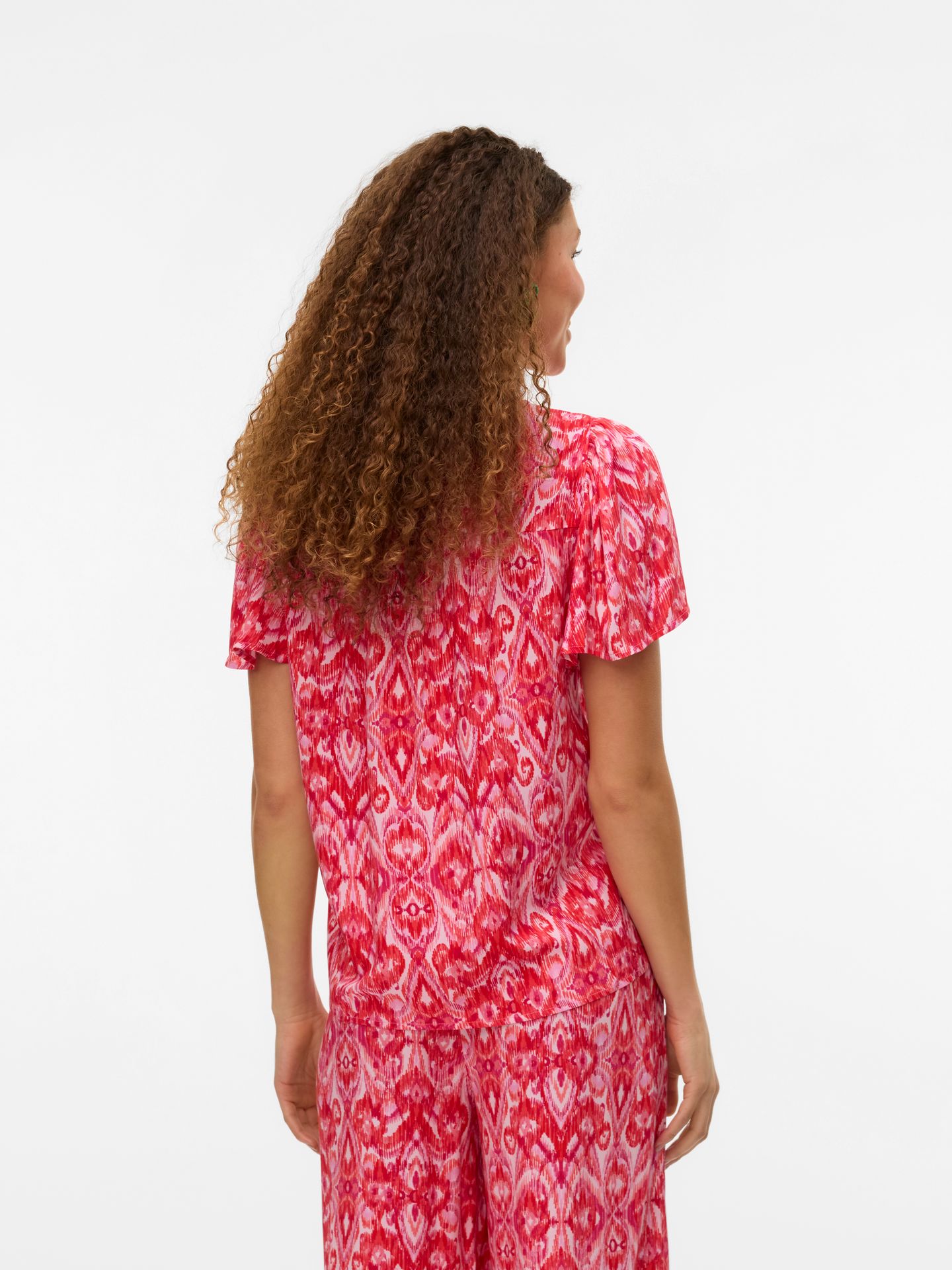 Vero Moda VMDALGA S/S V-NECK TOP WVN BTQ Dubarry/MELANGE 2900154597044