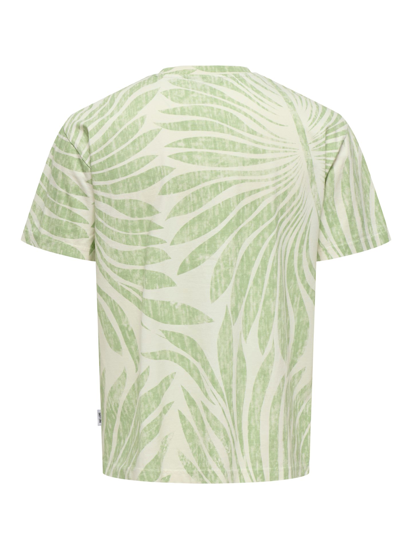 Only & Sons ONSZEKE LIFE REG WASHED SS AOP TEE Egret/LEAF 2900154606043