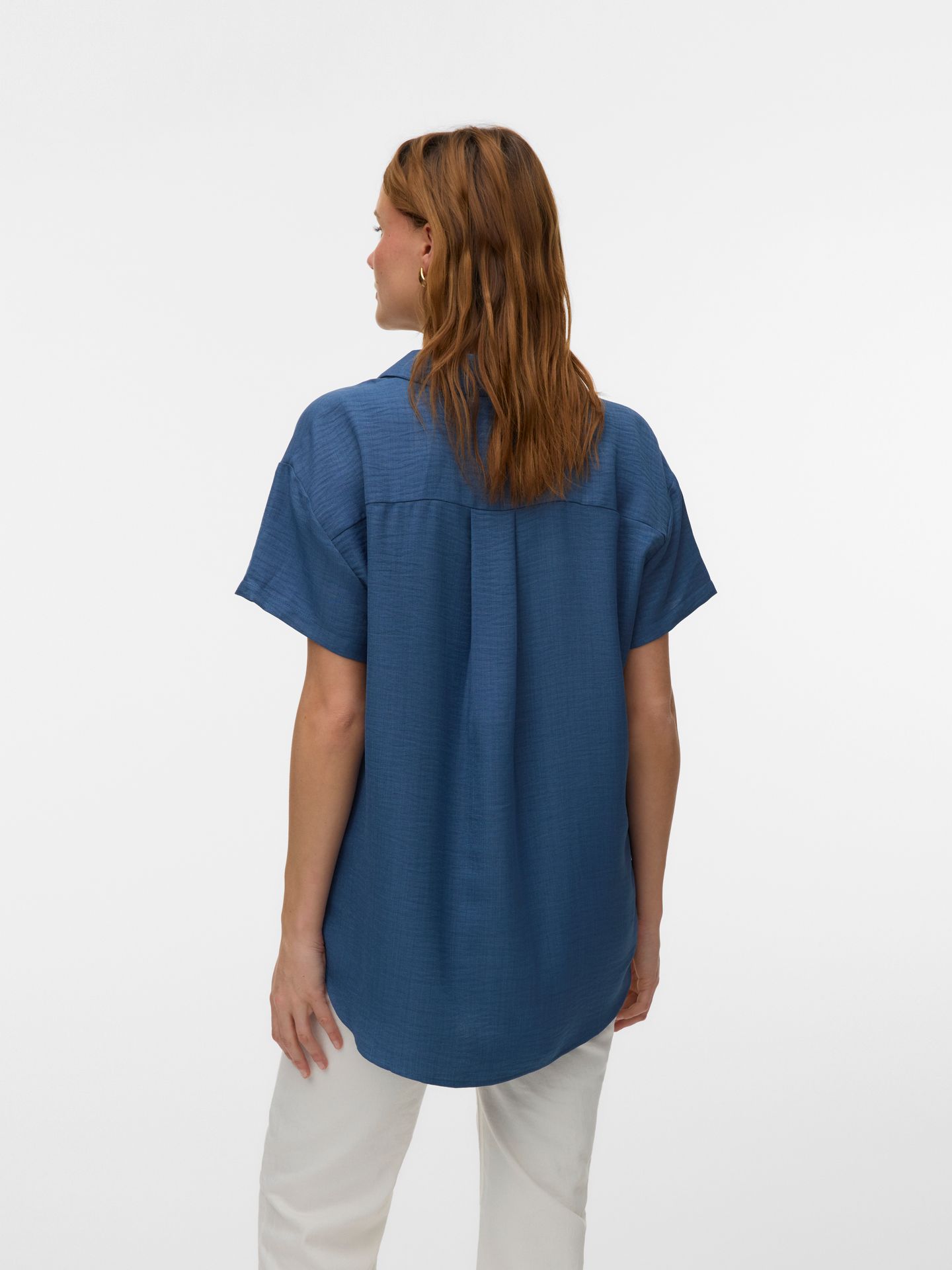 Vero Moda VMMELANEY QUEENY SS SHIRT WVN GA Dark Denim/Melange 2900164310022