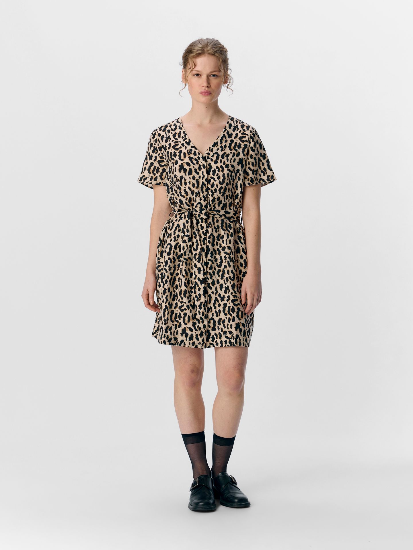 Object OBJKARINA S/S RE SHORT DRESS NOOS Sandshell/Leopard 2900154609044