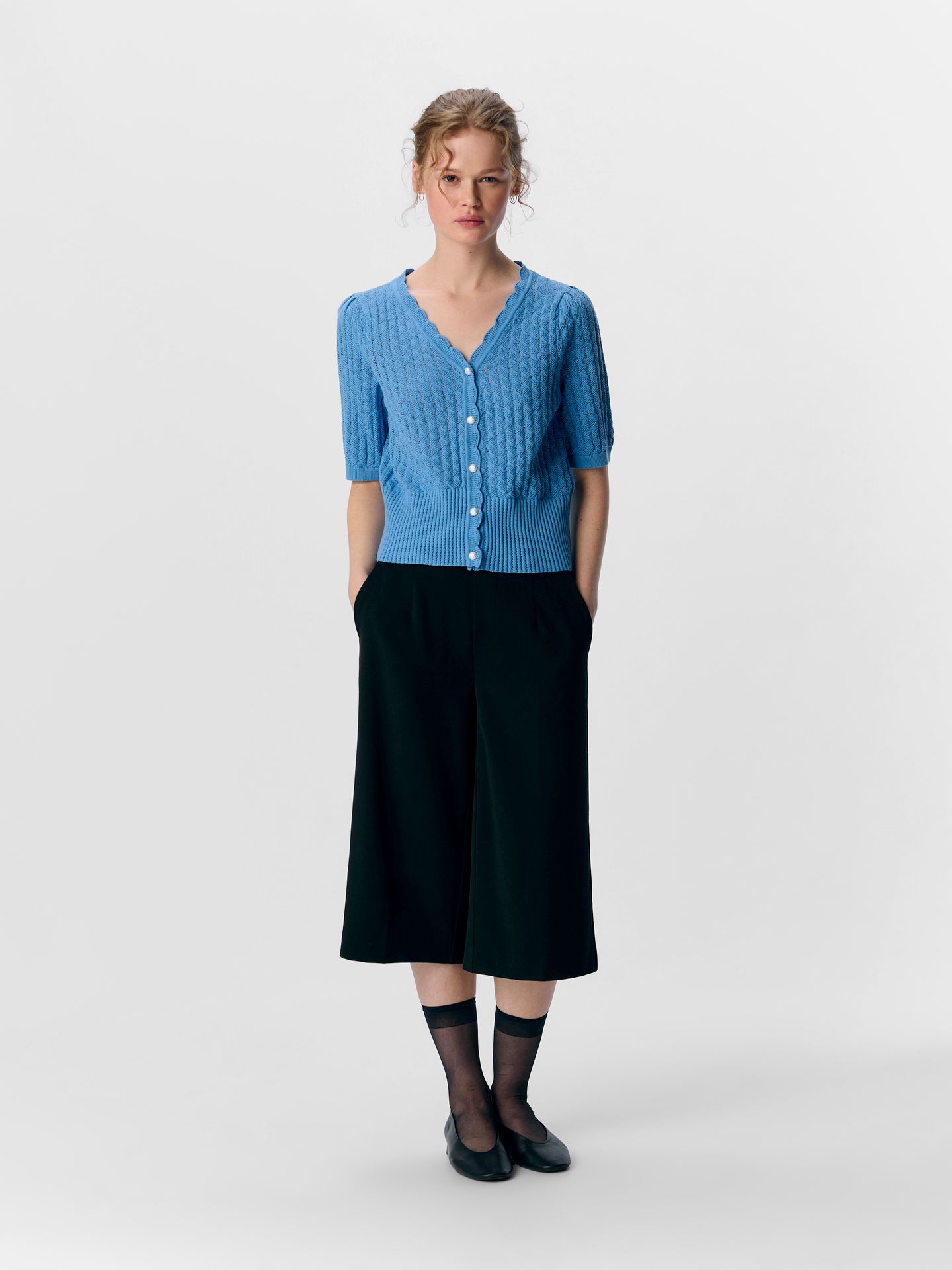 Object OBJNOEMI KNIT 2/4 RE CARDIGAN 138 Cornflower Blue 2900154638020