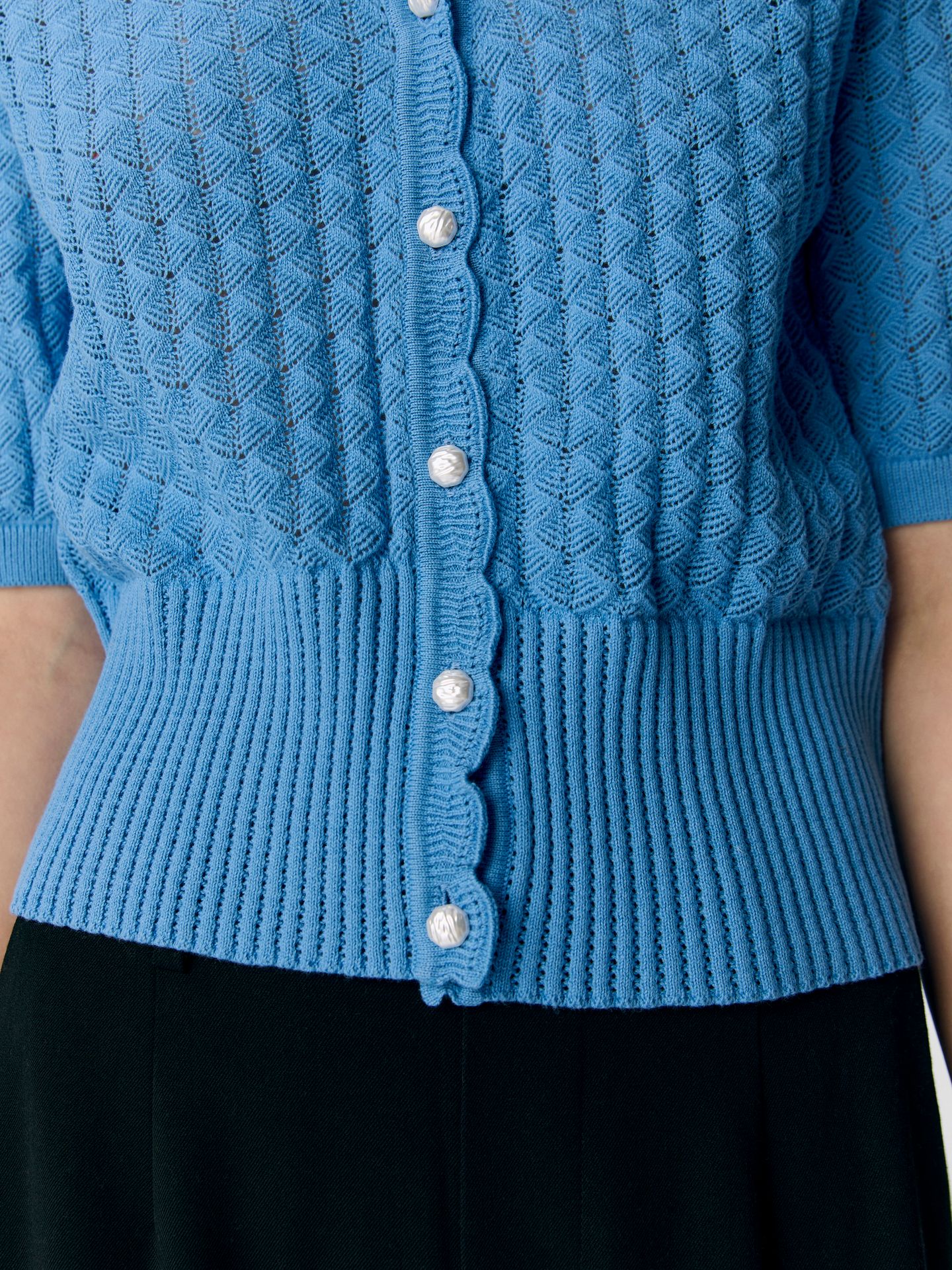 Object OBJNOEMI KNIT 2/4 RE CARDIGAN 138 Cornflower Blue 2900154638020