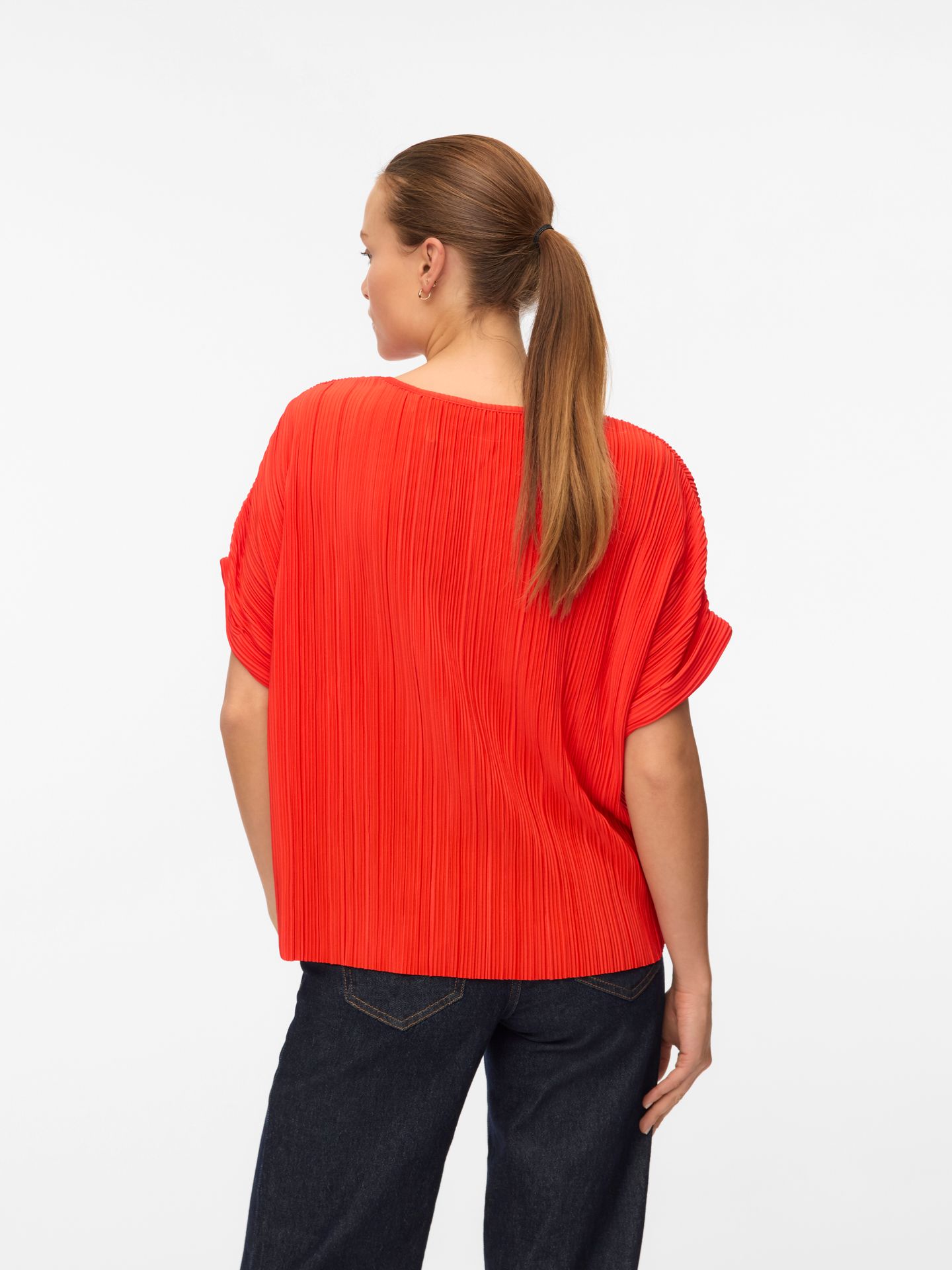 Vero Moda VMAURORA SS O-NECK T-SHIRT JRS GA Fiery Red 2900154643031