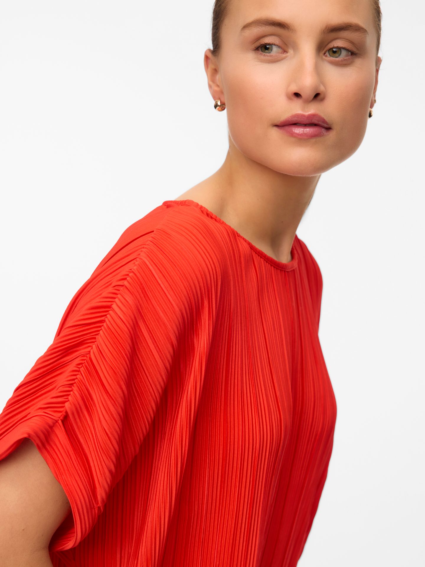 Vero Moda VMAURORA SS O-NECK T-SHIRT JRS GA Fiery Red 2900154643031