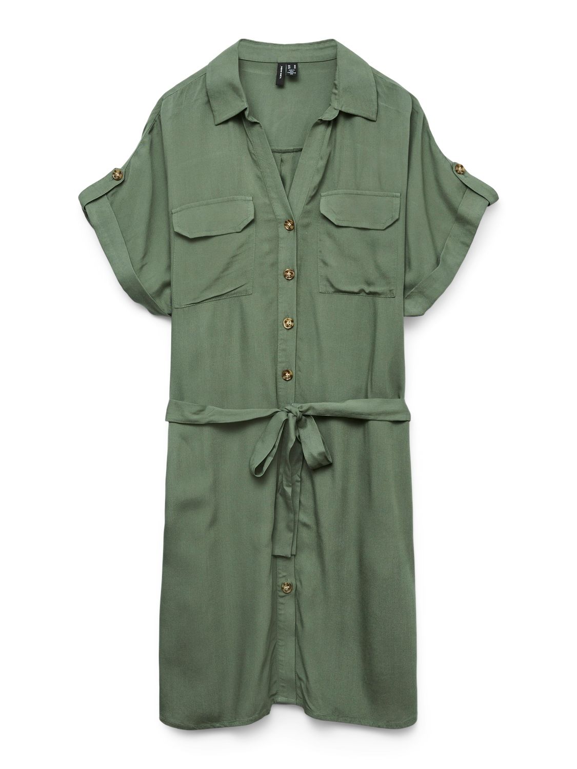 Vero Moda VMBUMPY SS SHORT SHIRT DRESS WVN GA Laurel Wreath 2900154653016