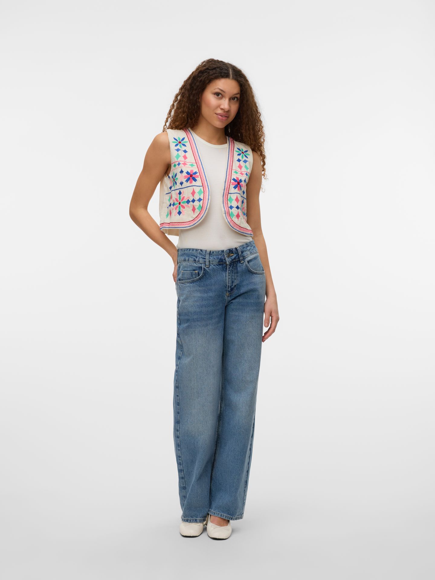 Vero Moda VMCEULA S/L WAISTCOAT WVN LCS Birch/Dicte 2900154663046