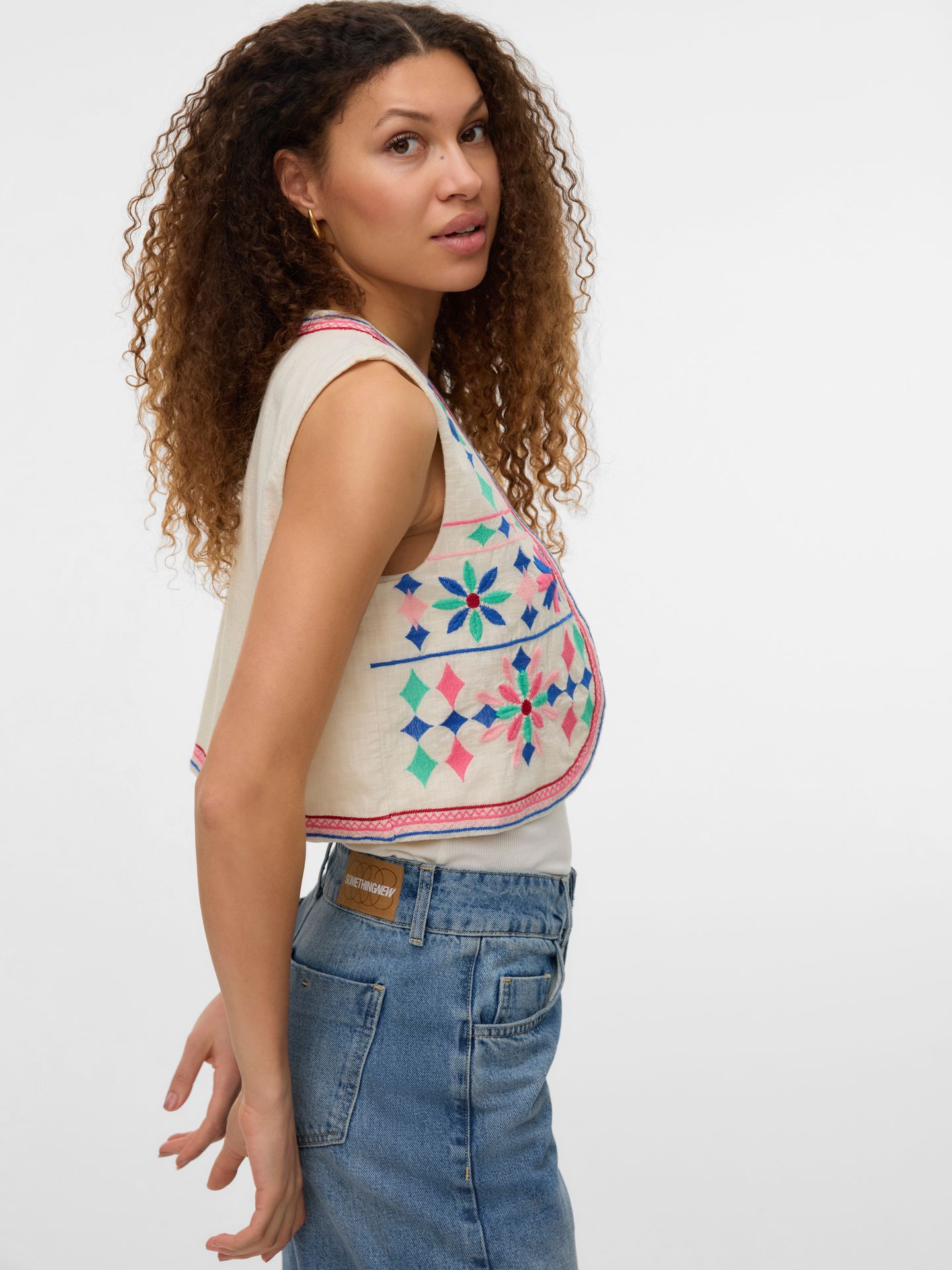 Vero Moda VMCEULA S/L WAISTCOAT WVN LCS Birch/Dicte 2900154663046