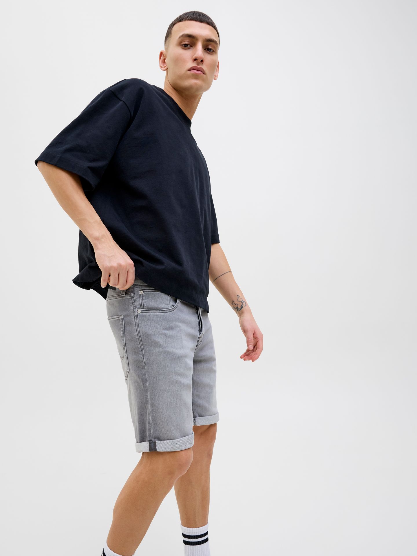 Jack & Jones JJIRICK JJICON I.K. SHORTS GE 063 S Grey Denim 2900154677050