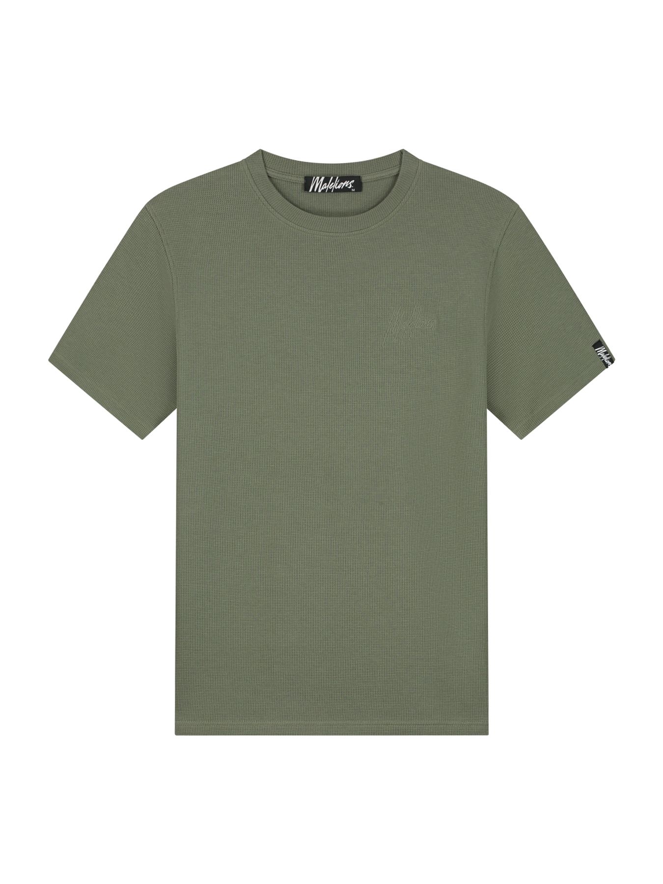 Malelions Men signature waffle t-shirt 955 Musk Green 00112310-955