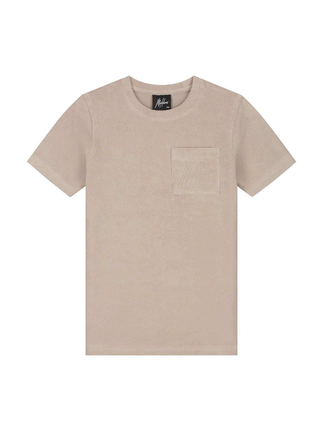Malelions Junior signature toweling t-shirt Taupe 2900154687059