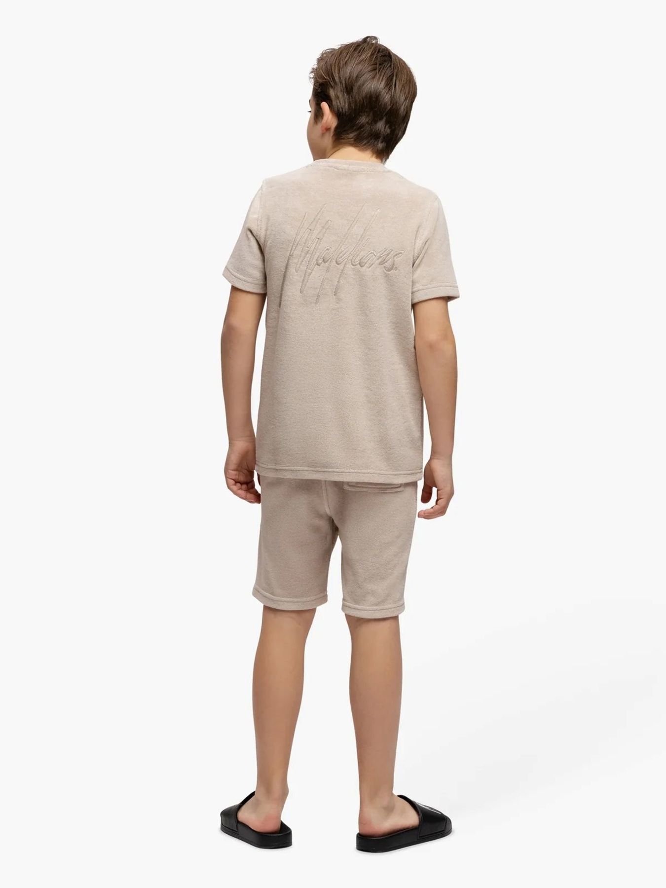 Malelions Junior signature toweling shorts Taupe 2900154688018