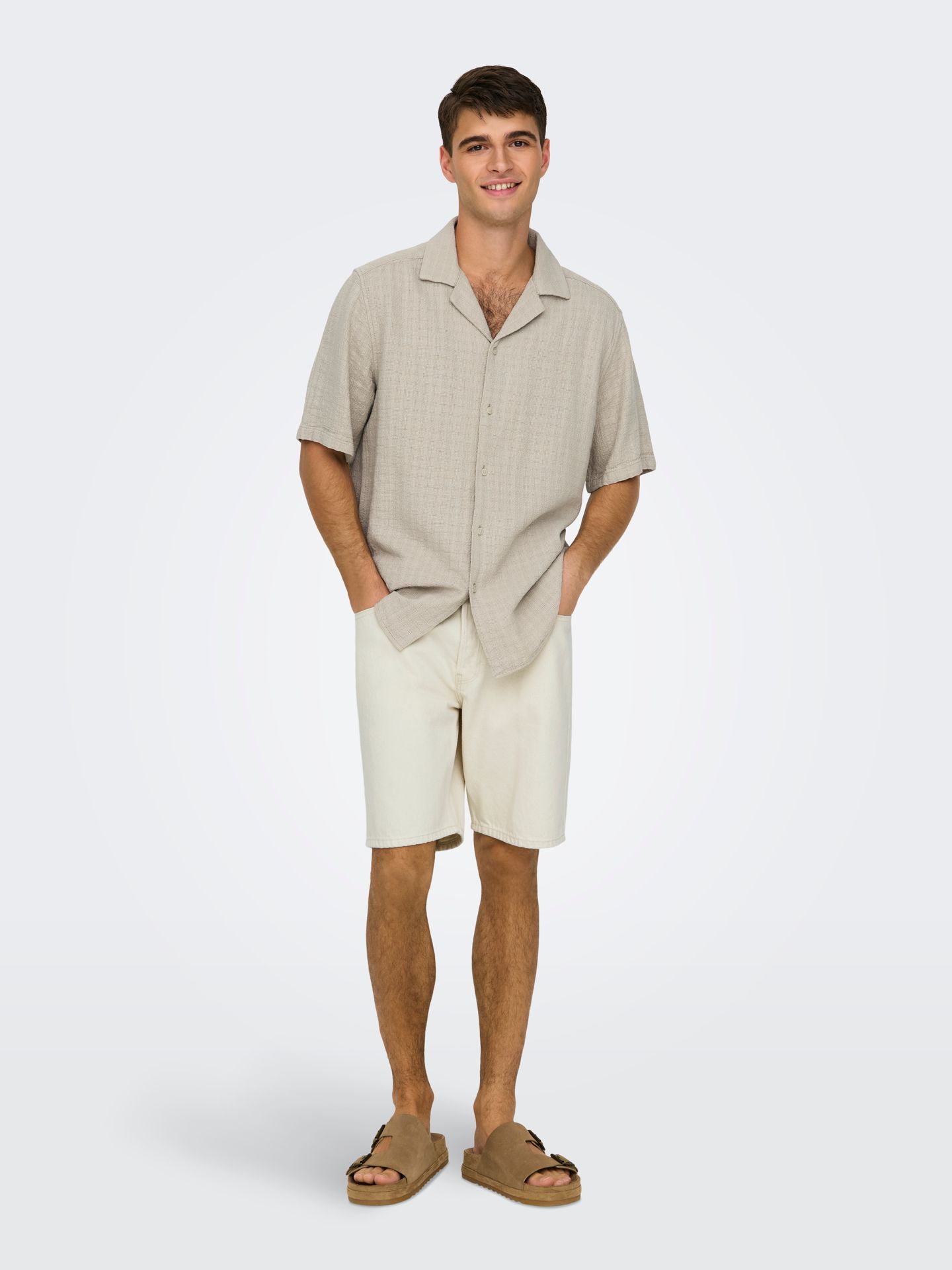 Only & Sons ONSLATHAM REG RESORT LIN STRUC 0257 Silver Lining 2900154717015