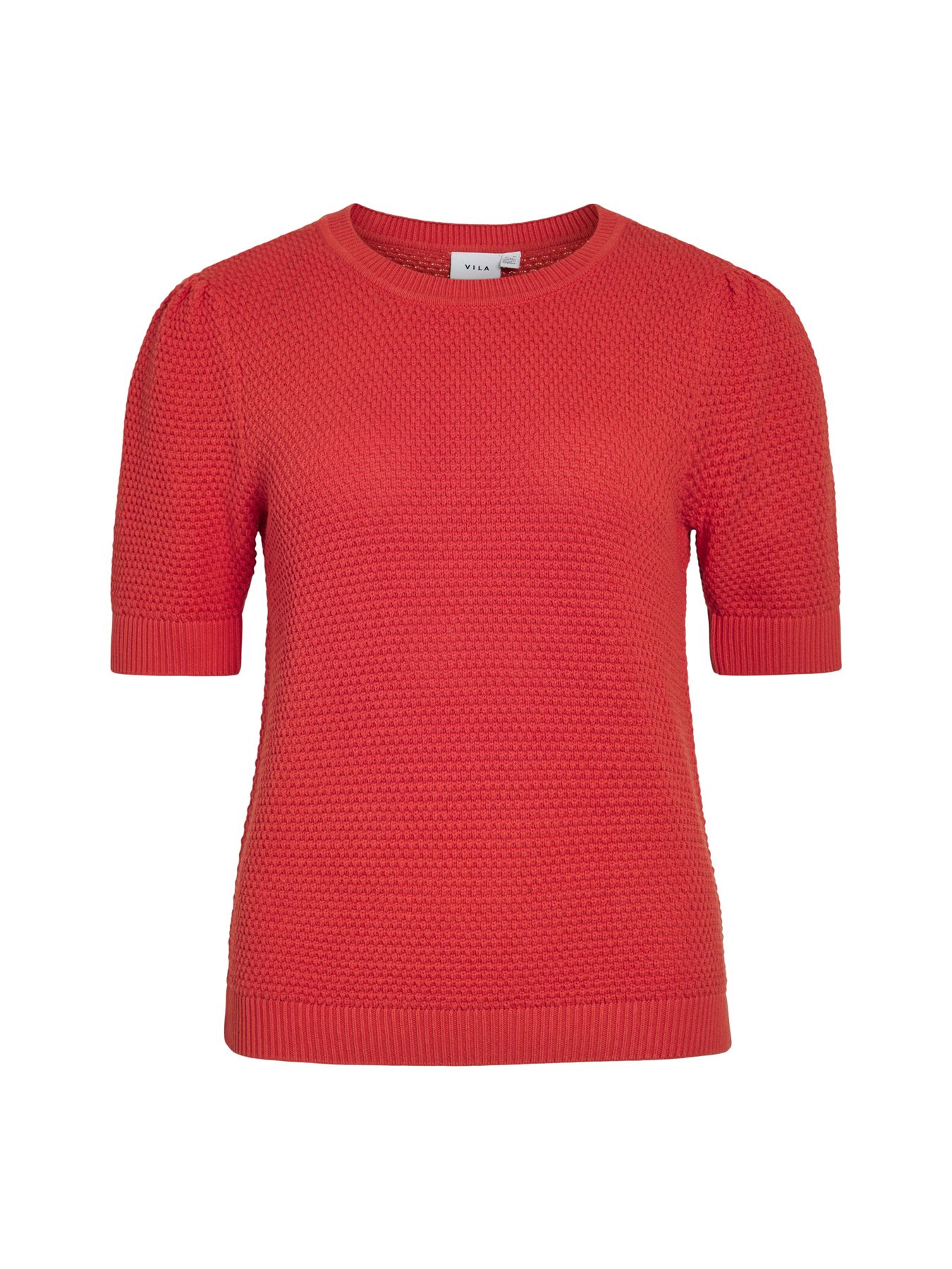 Vila VIDALO O-NECK S/S KNIT TOP - NOOS Hibiscus 2900163995022
