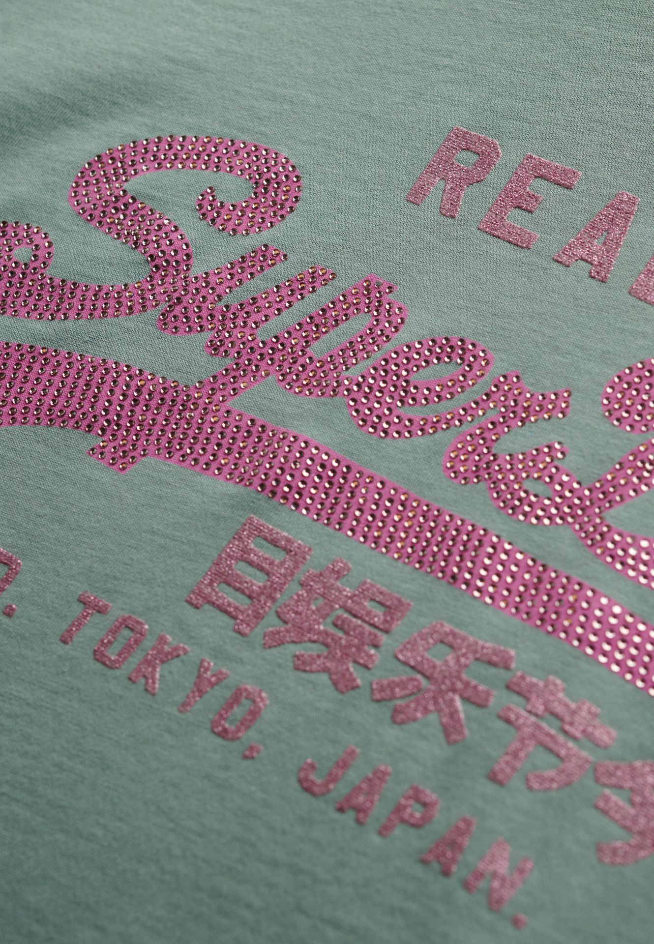 Superdry Vl Rhinestone slim tee Silver Blue 2900154732063