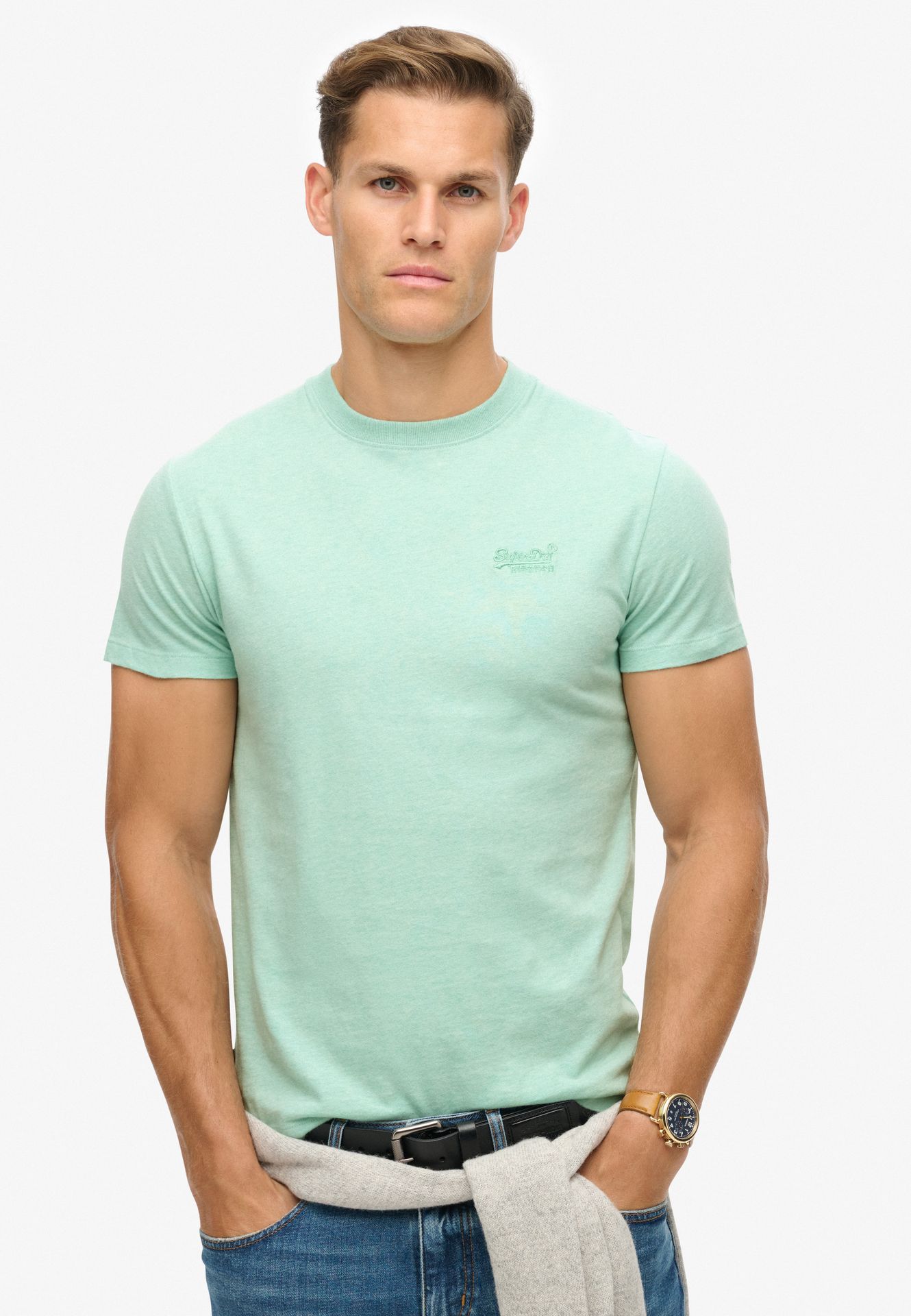 Superdry Essential logo emb tee Light mint green 2900154741089