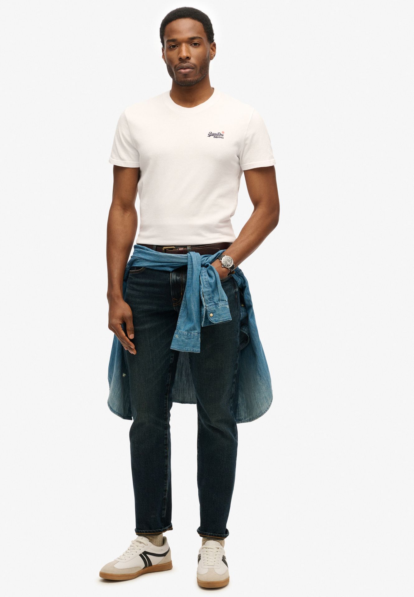 Superdry Essential contrast emb tee White 2900154744080 Superdry Essential contrast emb tee White 2900154744080