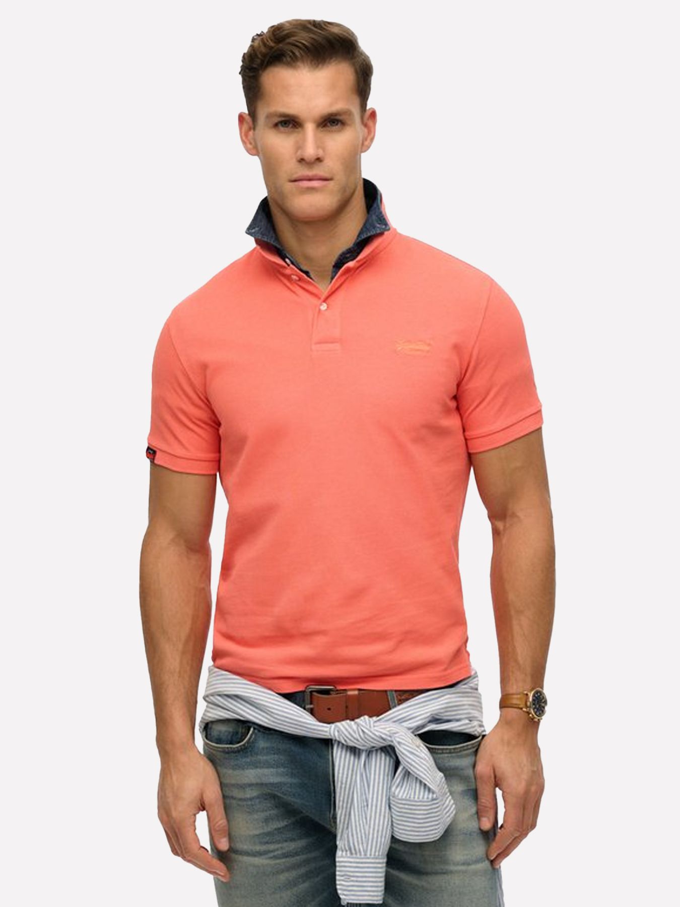 Superdry Vint Destroy polo Hot Coral 00112344-3062