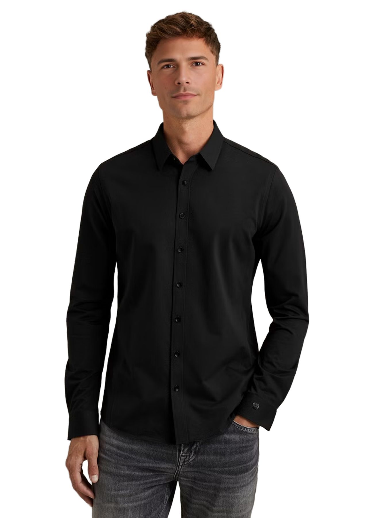 Cast Iron LONG SLEEVE SHIRT Twill Jersey 2 t Black 2900154771017