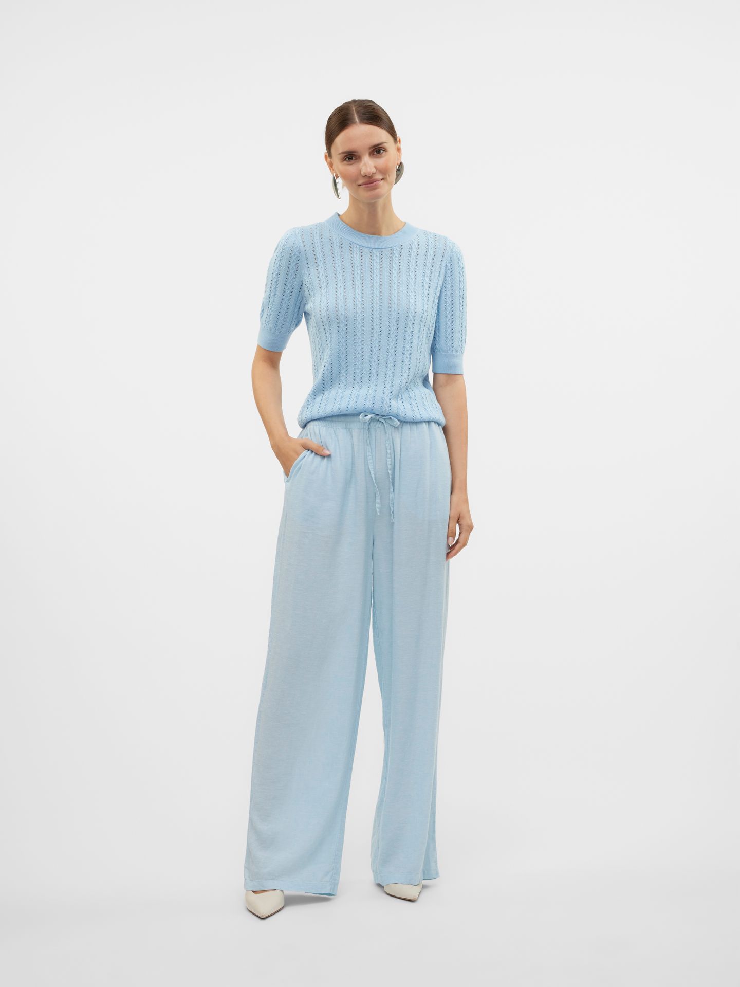 Vero Moda VMMORENA 2/4 O-NECK PULLOVER GA BOO Airy Blue 2900154777040