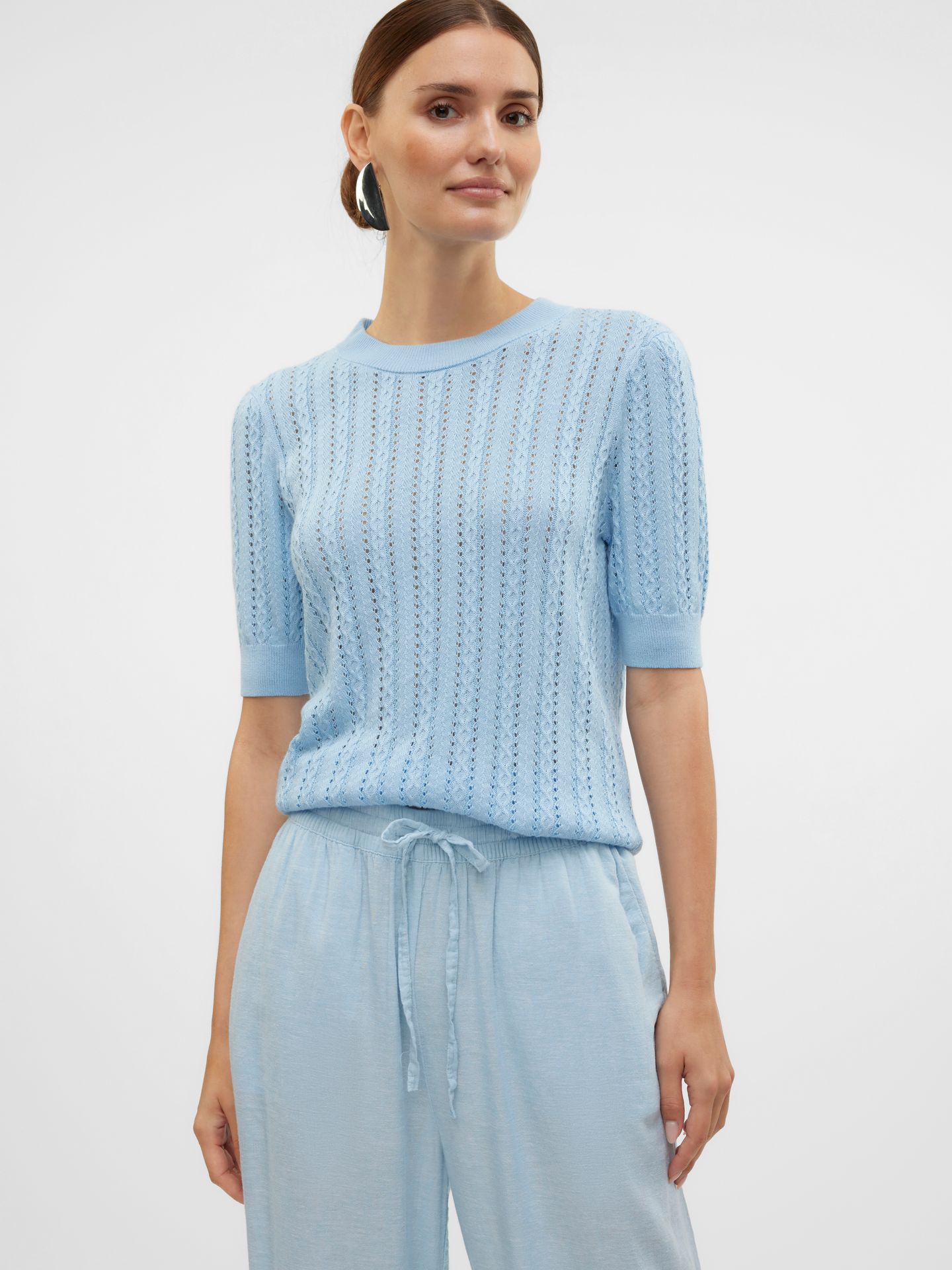 Vero Moda VMMORENA 2/4 O-NECK PULLOVER GA BOO Airy Blue 2900154777040