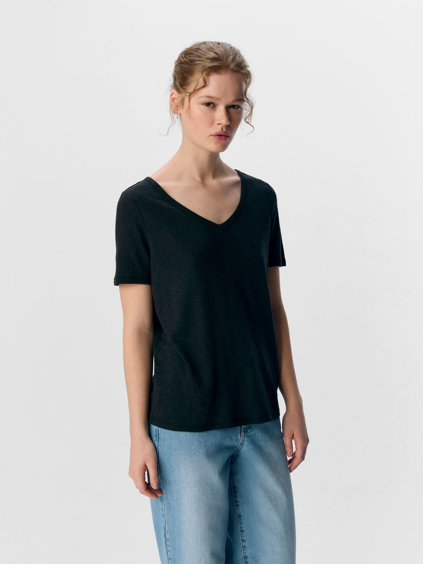 OBJTHEA S/S RE V-NECK TOP NOOS