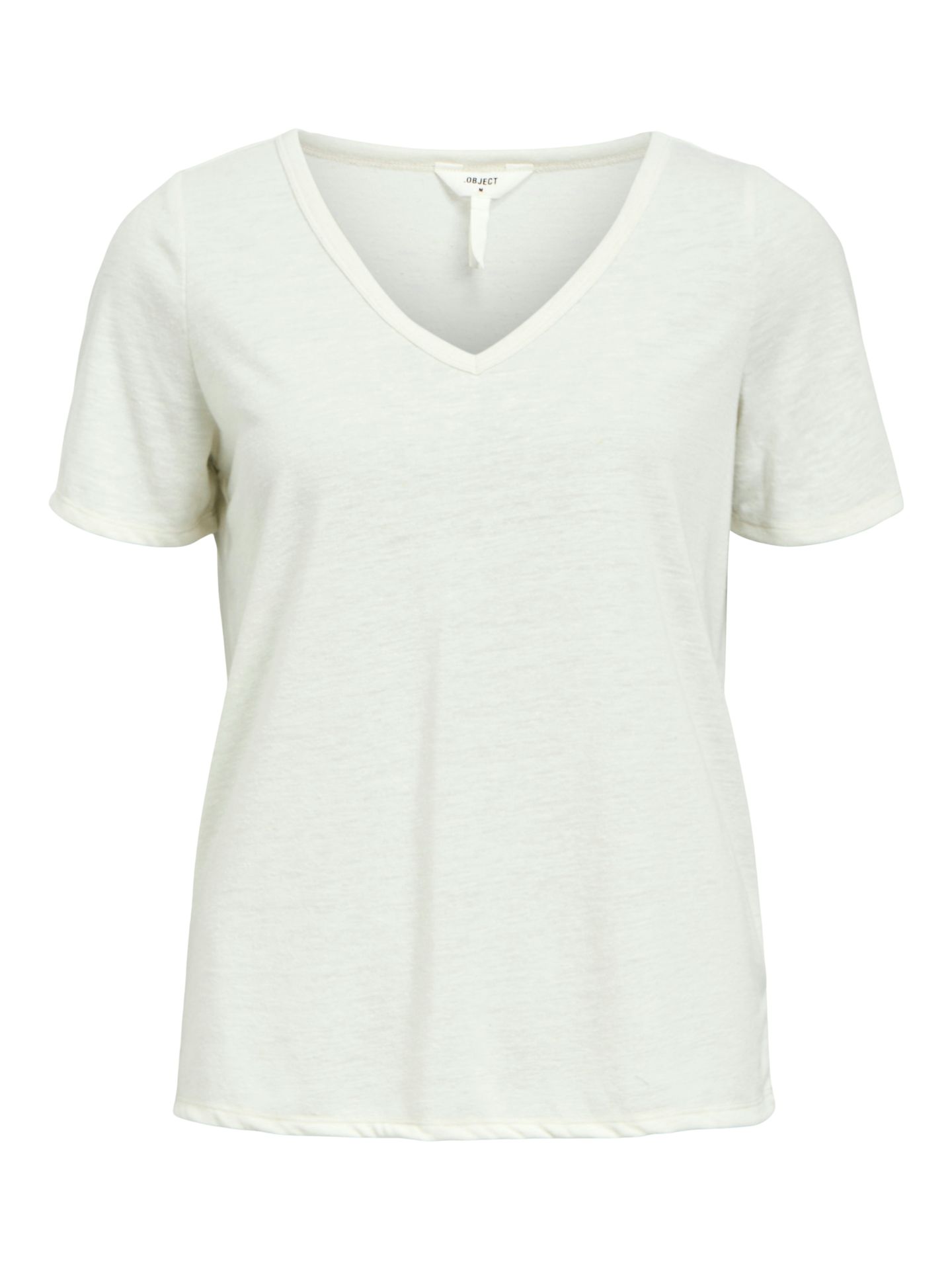 Object OBJTHEA S/S RE V-NECK TOP NOOS White 00112356-EKA22000400000037