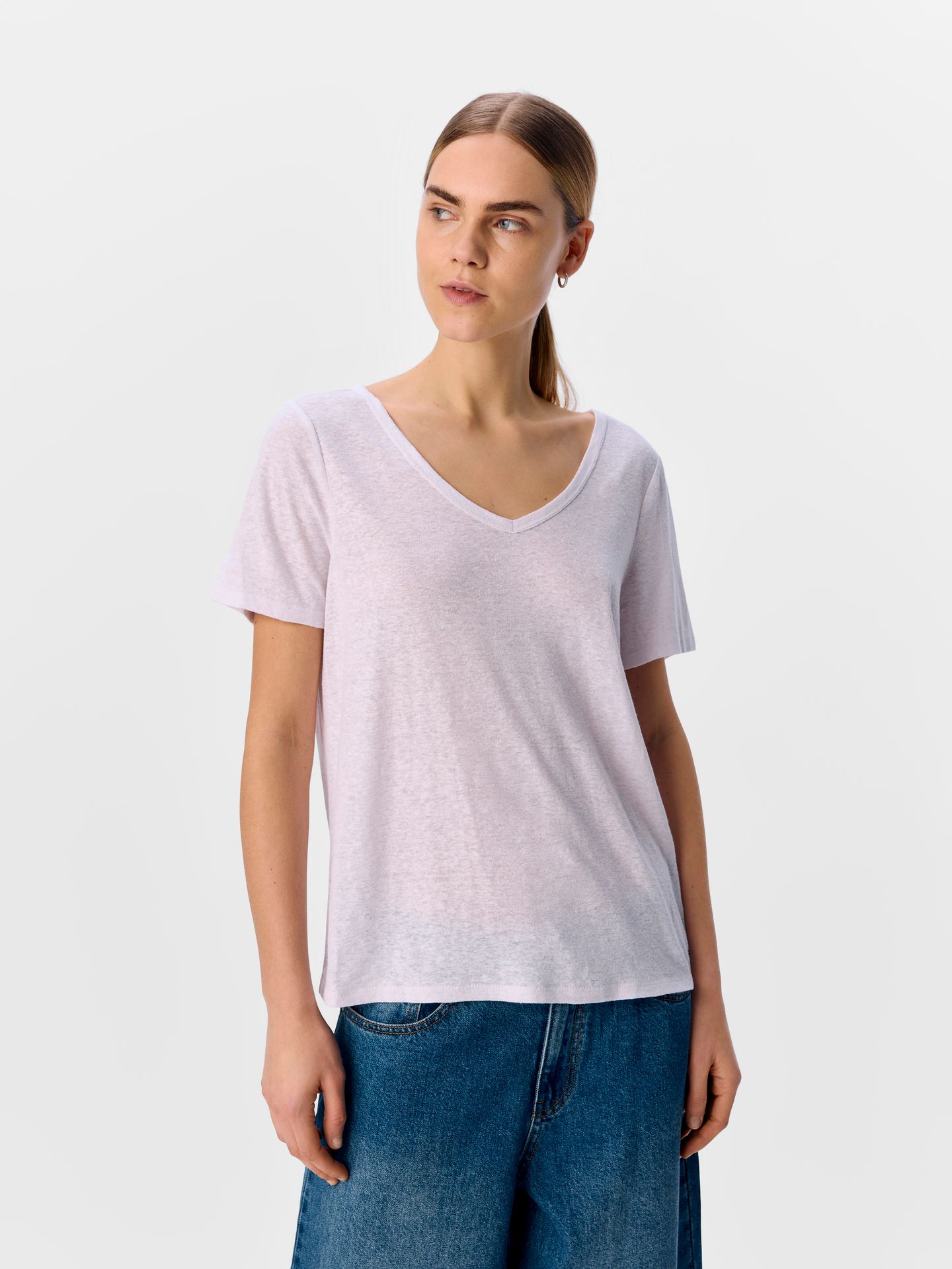 OBJTHEA S/S RE V-NECK TOP NOOS