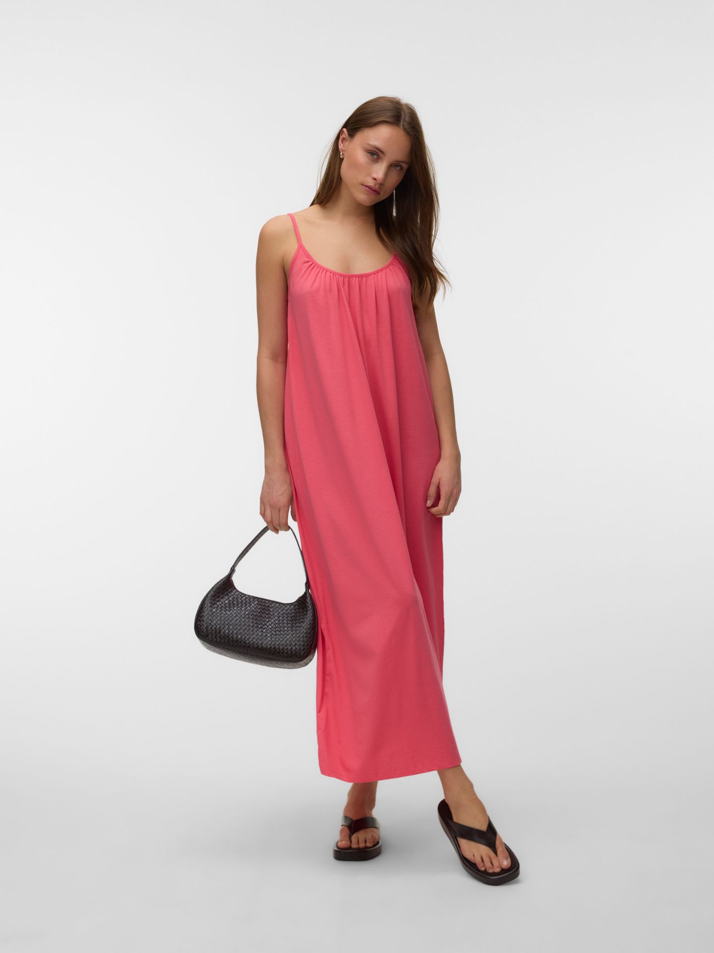 Vero Moda VMLUNA SINGLET ANKLE DRESS NOOS Coral Paradise 2900166055013