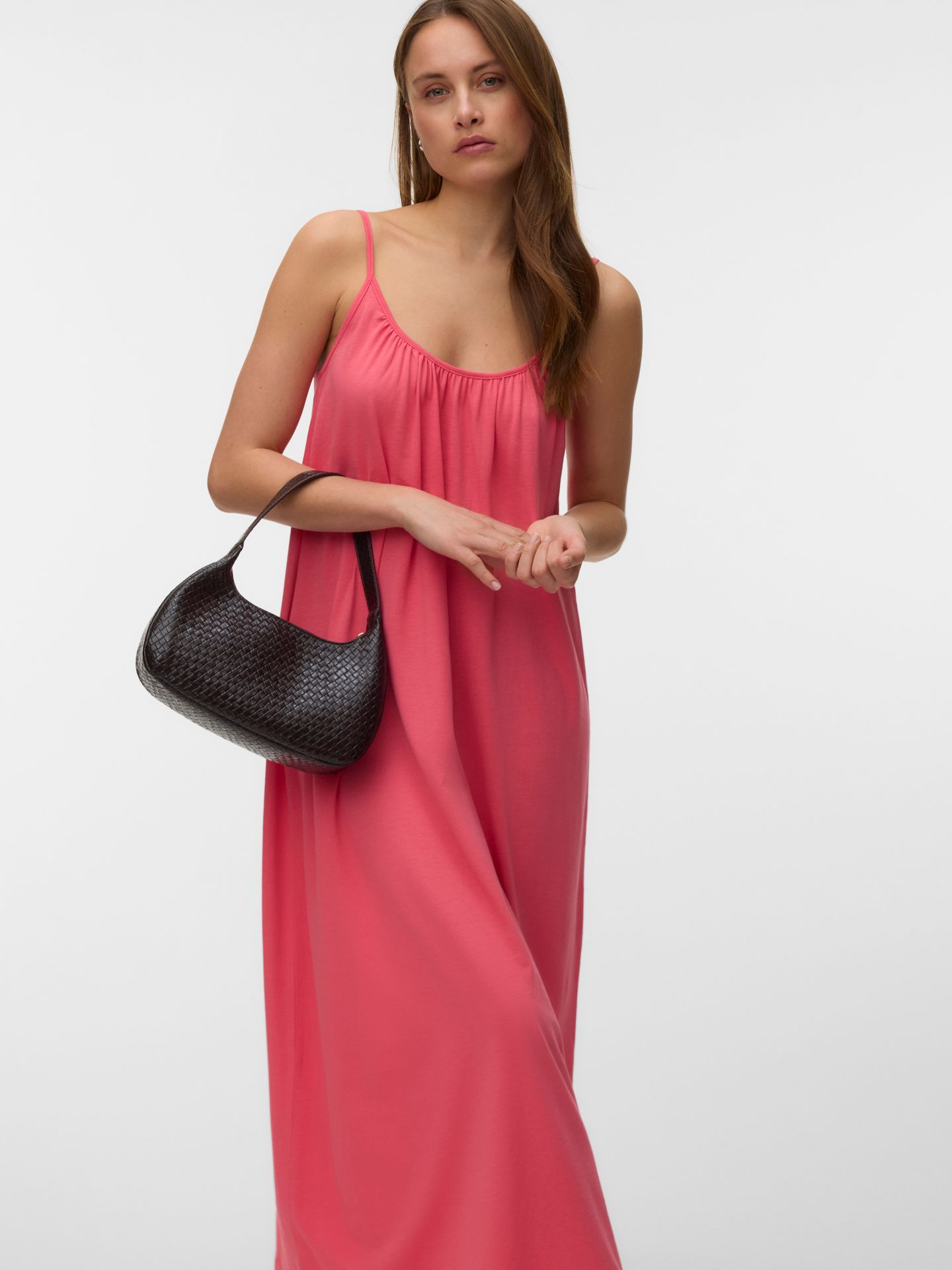 Vero Moda VMLUNA SINGLET ANKLE DRESS NOOS Coral Paradise 2900166055013