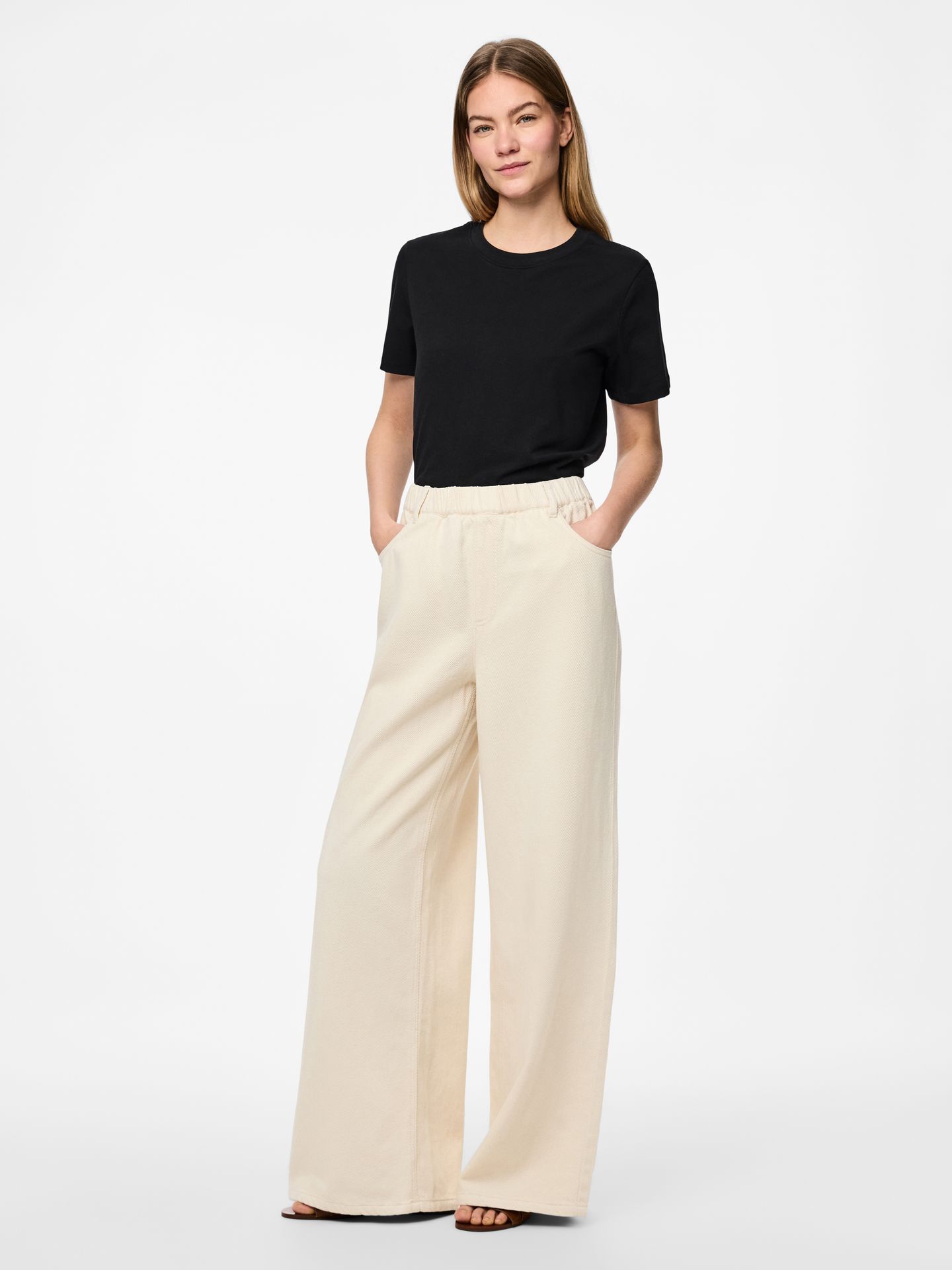 Pieces PCSAVANNA MW PULL UP DENIM PANT Raw Cotton 2900154808065