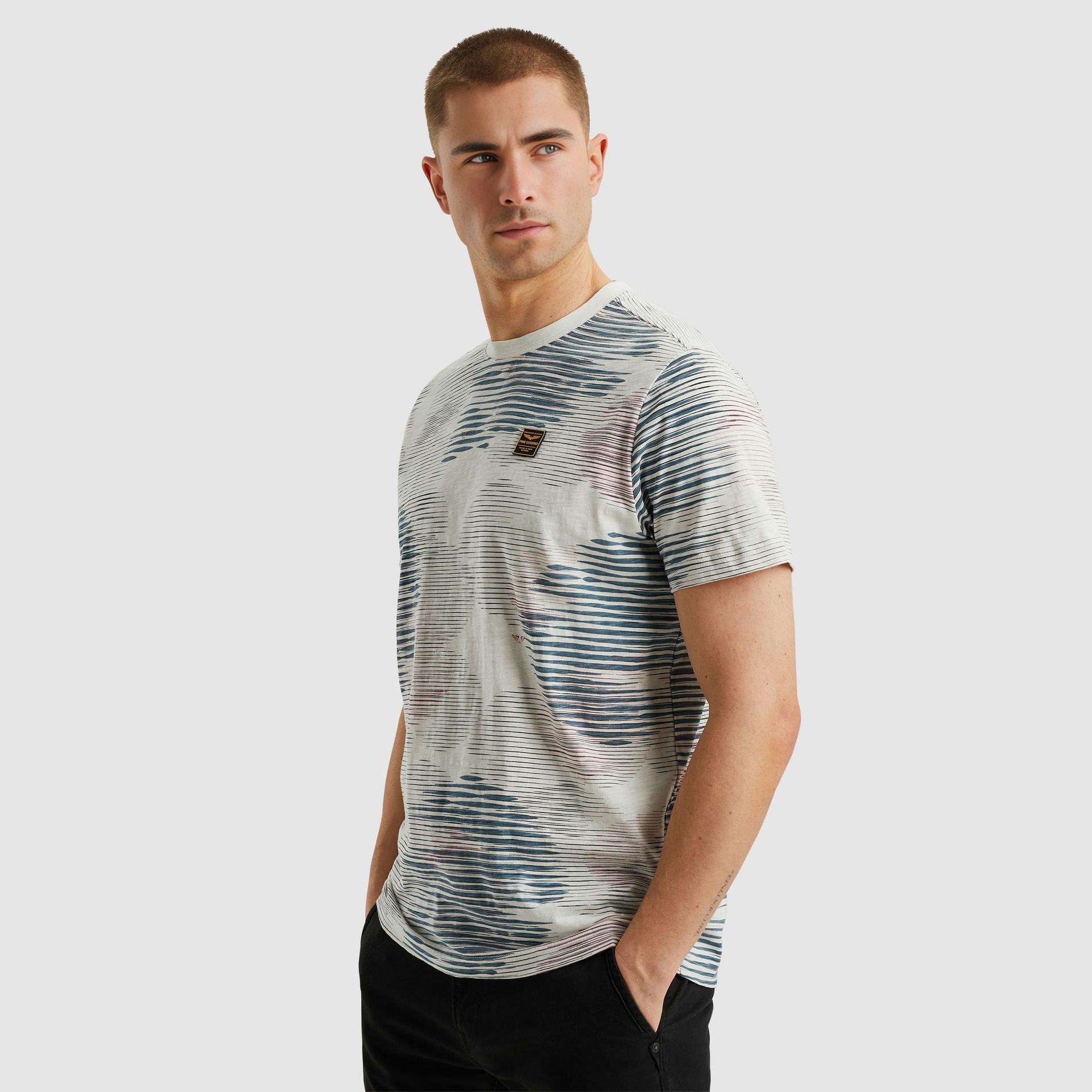 Pme Legend Short sleeve r-neck slub jersey ao Bone White 2900154825048