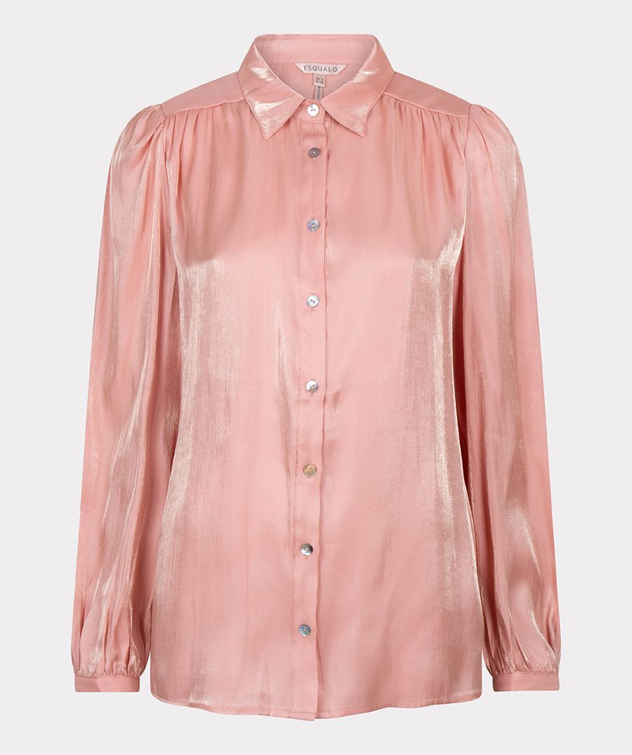 Esqualo Blouse gathering changeant 519 light pink 2900154847132