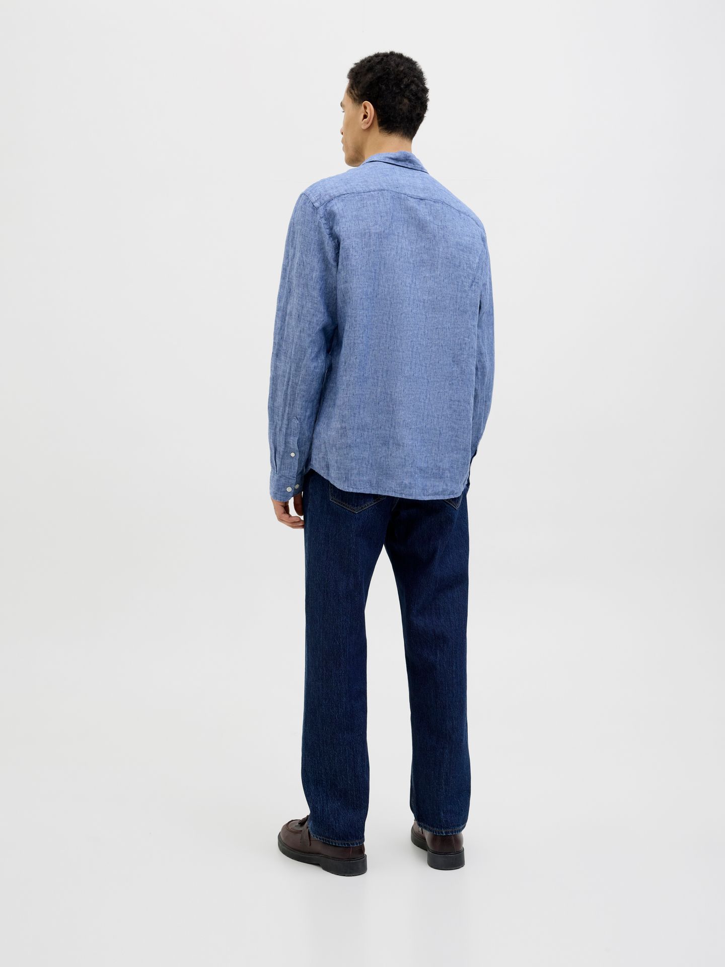 Jack & Jones JPRBLALAWRENCE LINEN L/S SHIRT Faded Denim/MELANGE 2900154984035