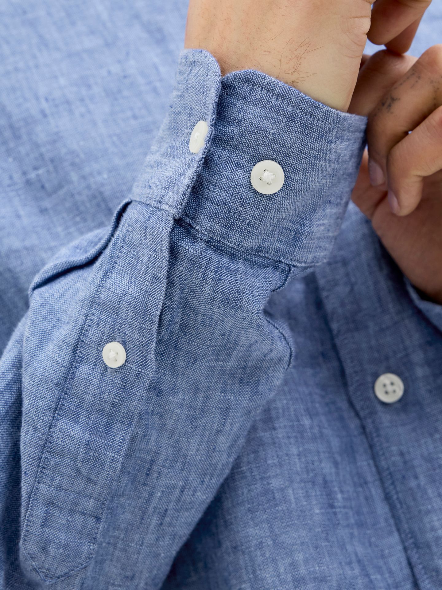 Jack & Jones JPRBLALAWRENCE LINEN L/S SHIRT Faded Denim/MELANGE 2900154984035