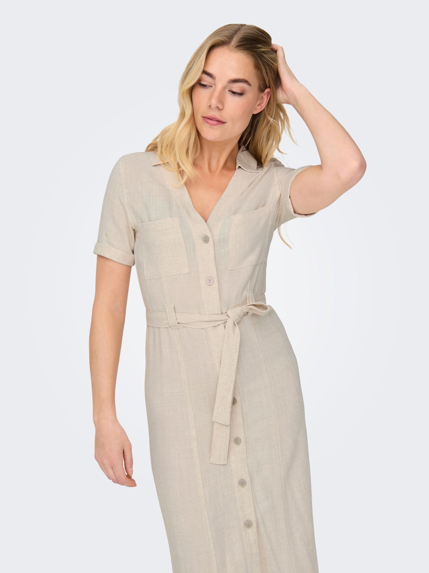 Only ONLSIESTA SS LIN BL SHIRT DRESS PNT Moonbeam 2900154948020