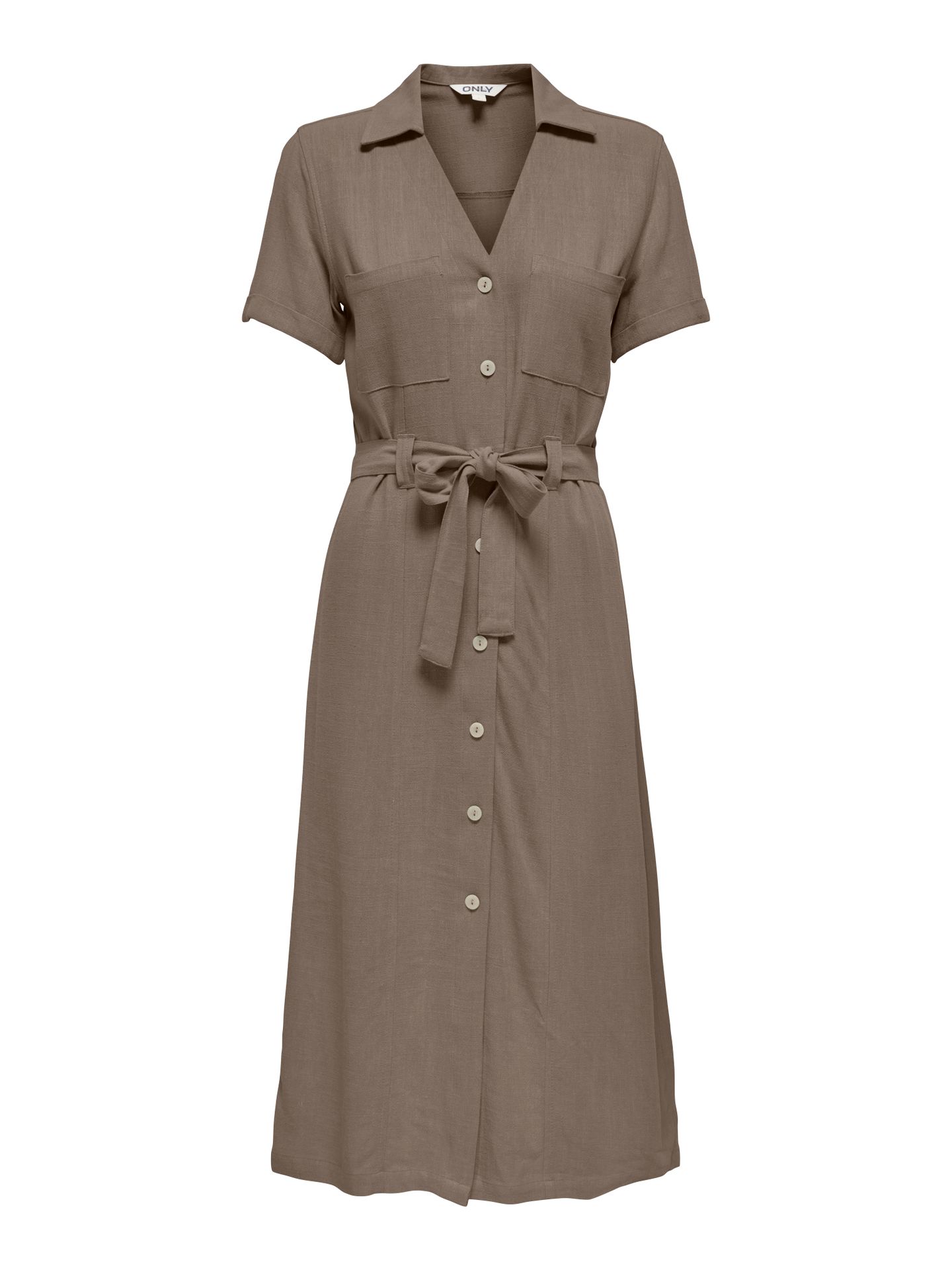 Only ONLSIESTA SS LIN BL SHIRT DRESS PNT Walnut 00112439-EKA26011400000945