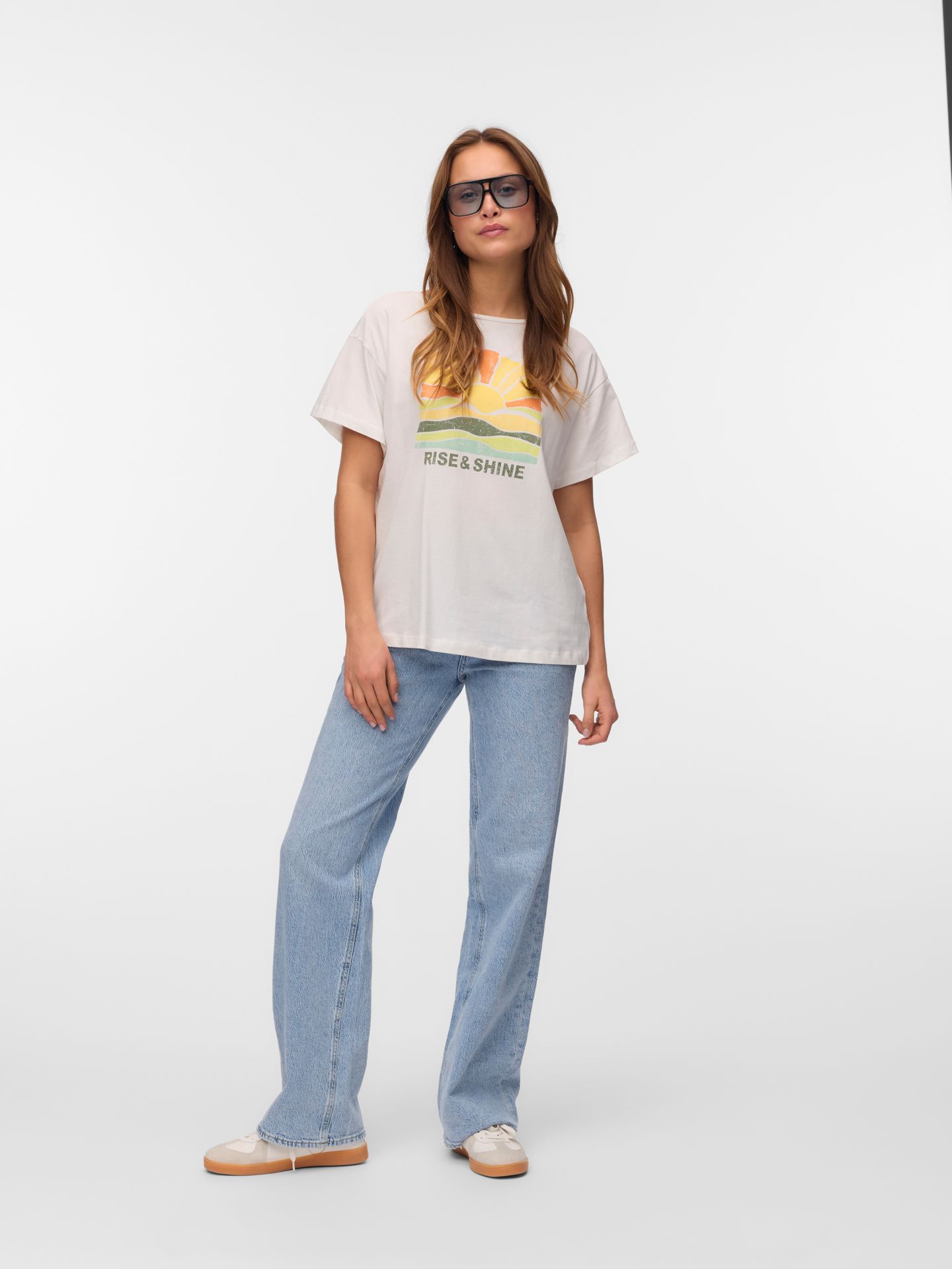 Vero Moda VMDINA S/S BOAT NECK TOP JRS BTQ GA Snow White/Tomato 2900154959057